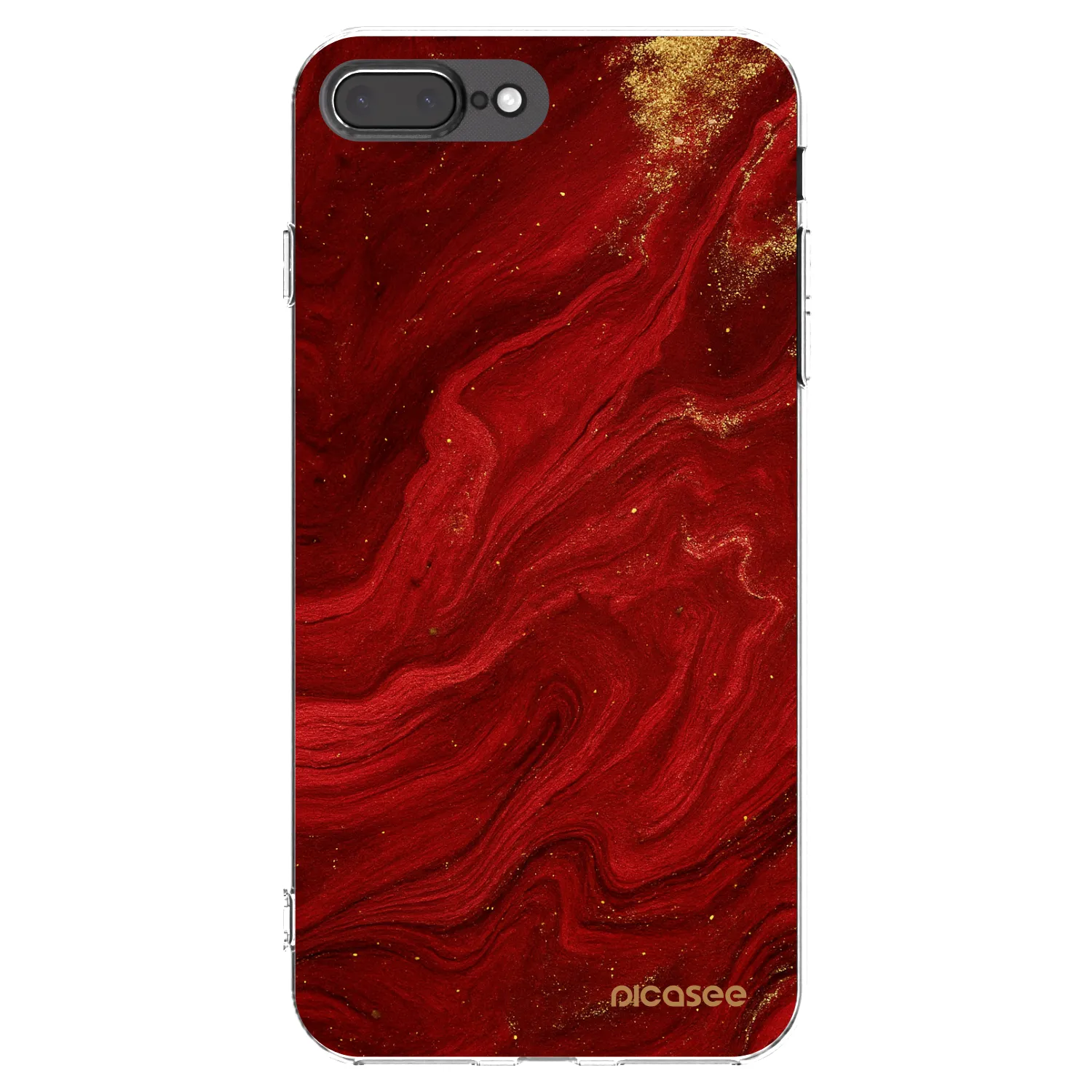 Picasee átlátszó szilikon tok az alábbi mobiltelefonokra Apple iPhone 7 Plus - Red