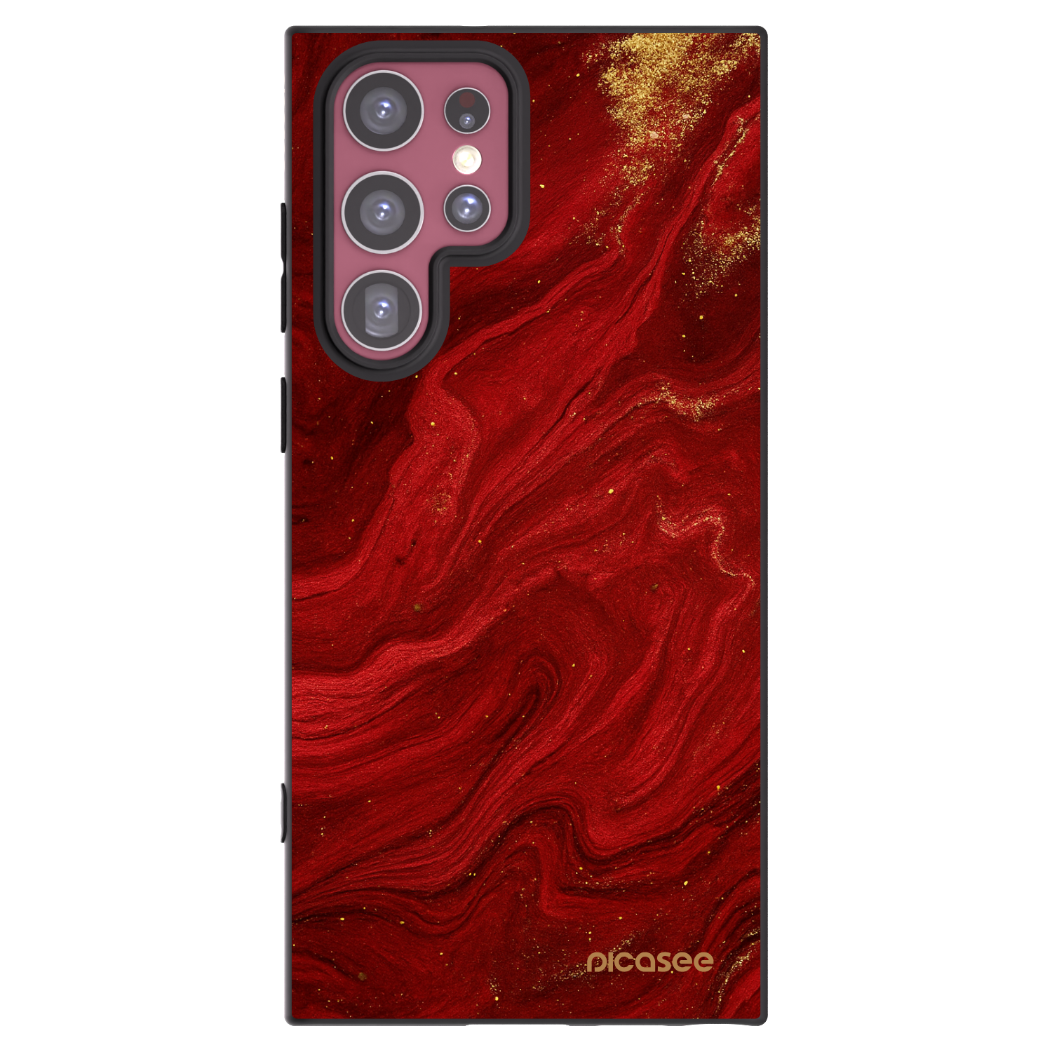 Picasee fekete szilikon tok az alábbi mobiltelefonokra Samsung Galaxy S22 Ultra 5G - Red
