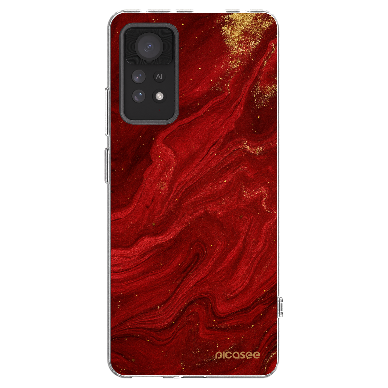 Picasee átlátszó szilikon tok az alábbi mobiltelefonokra Xiaomi Redmi Note 11 Pro 5G - Red