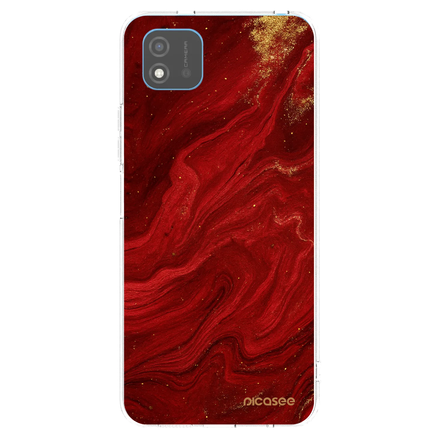 Picasee átlátszó szilikon tok az alábbi mobiltelefonokra Realme C11 (2021) - Red
