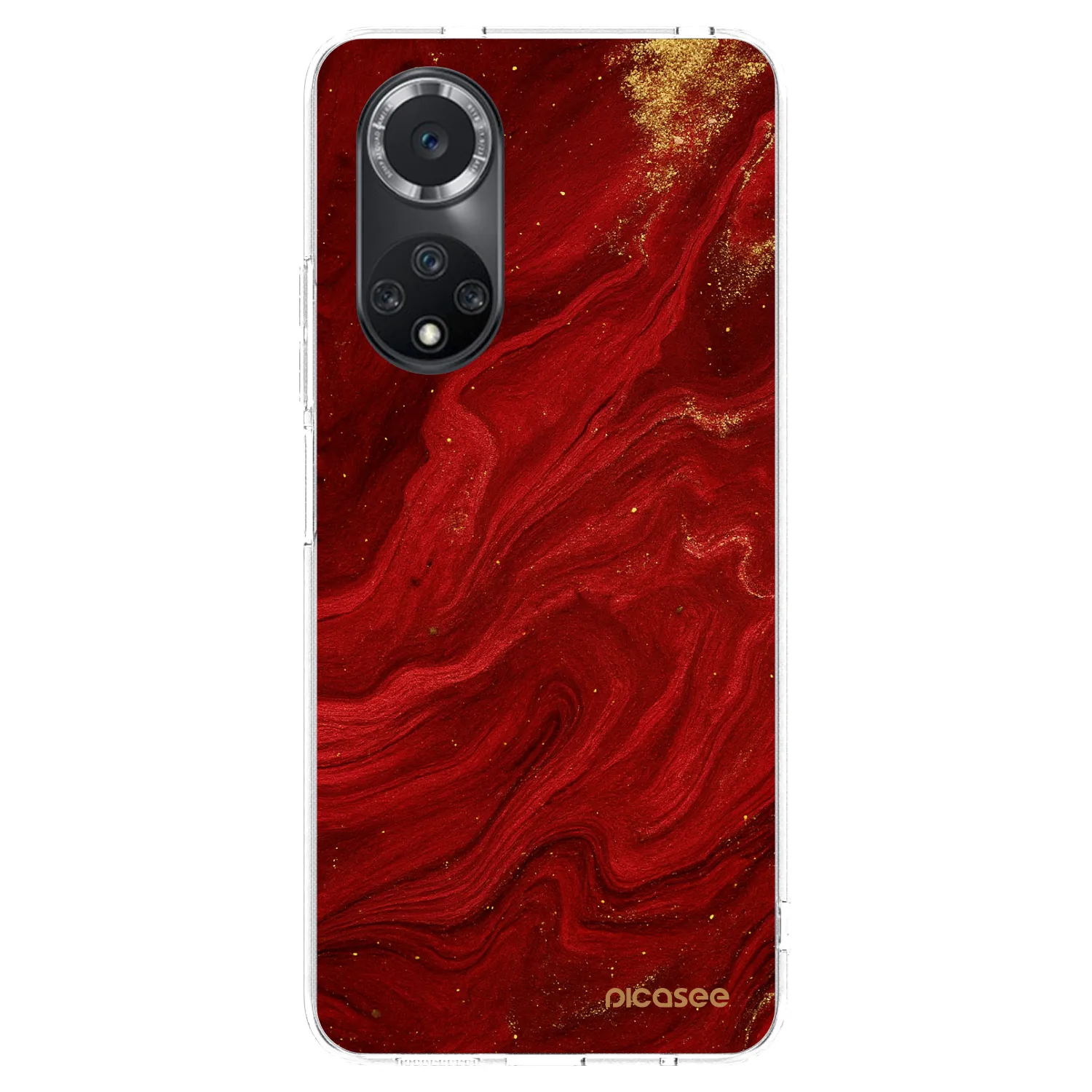 Picasee átlátszó szilikon tok az alábbi mobiltelefonokra Huawei Nova 9 SE - Red