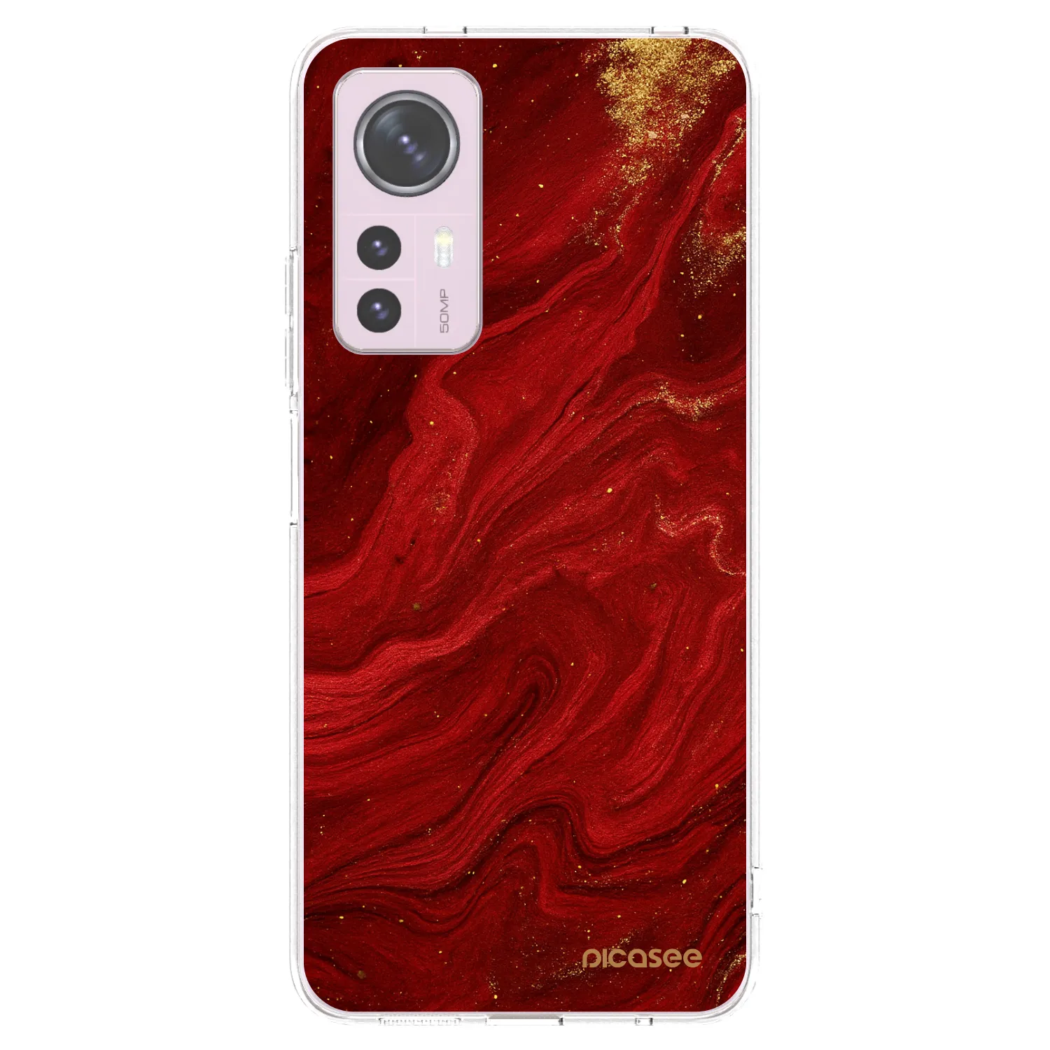 Picasee átlátszó szilikon tok az alábbi mobiltelefonokra Xiaomi 12 - Red