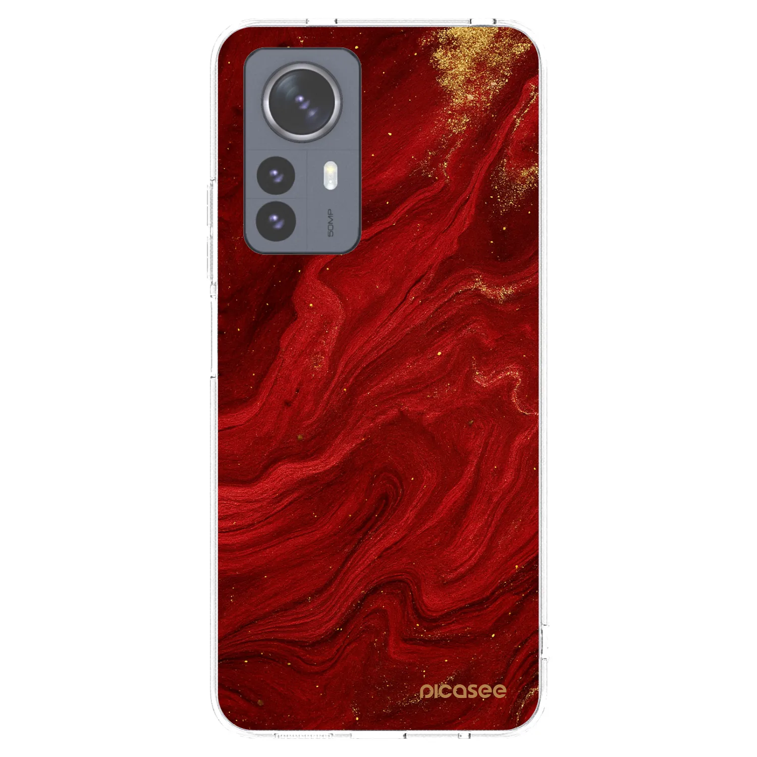 Picasee átlátszó szilikon tok az alábbi mobiltelefonokra Xiaomi 12 Pro - Red