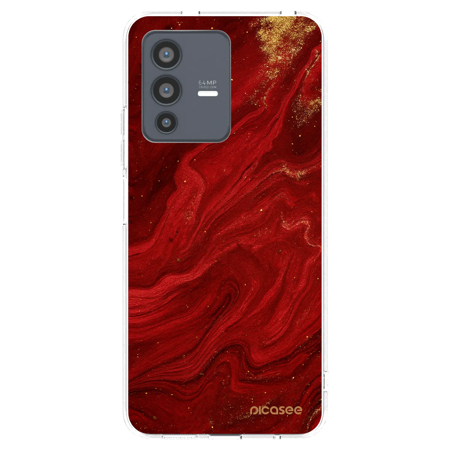 Picasee átlátszó szilikon tok az alábbi mobiltelefonokra Vivo V23 5G - Red