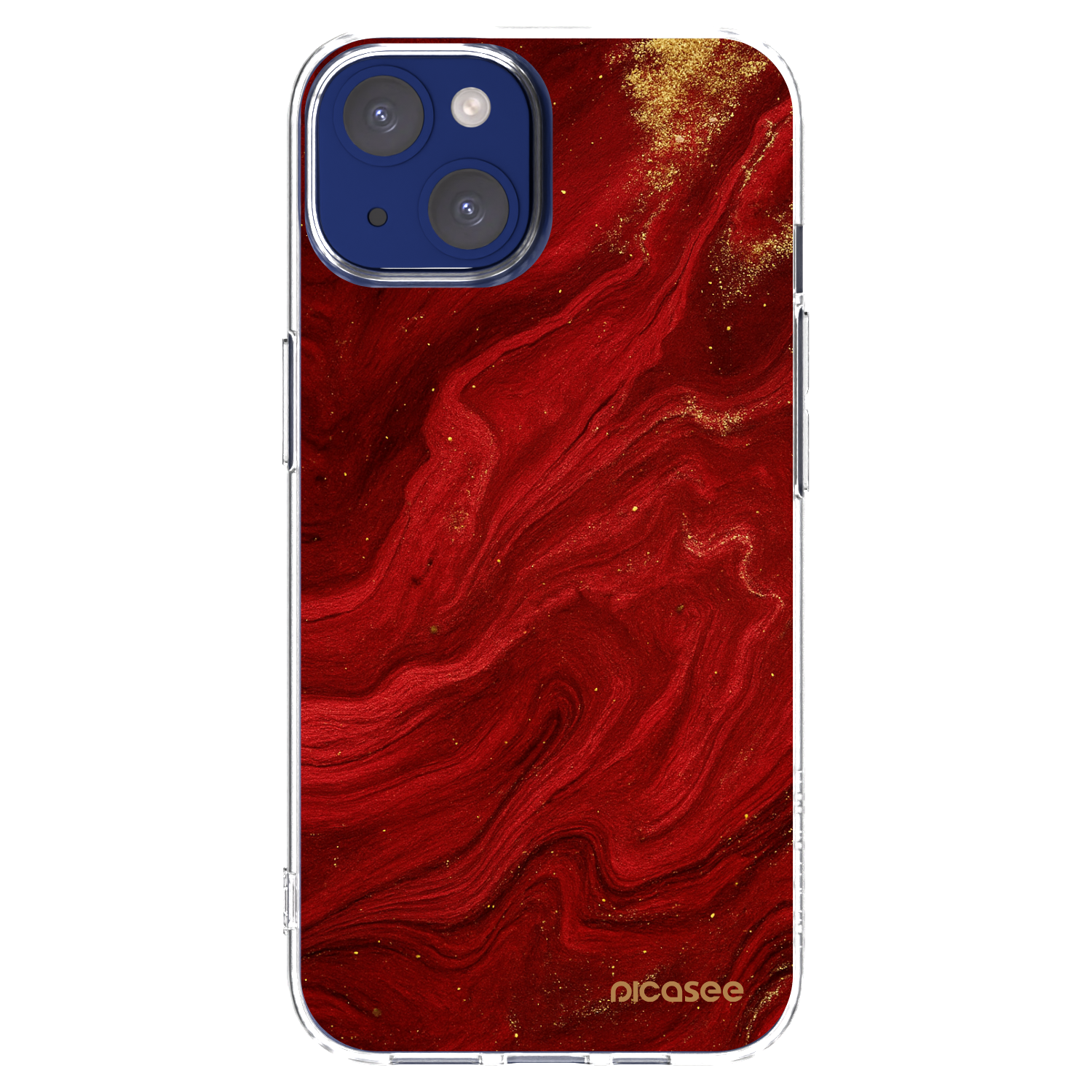 Picasee átlátszó szilikon tok az alábbi mobiltelefonokra Apple iPhone 14 - Red