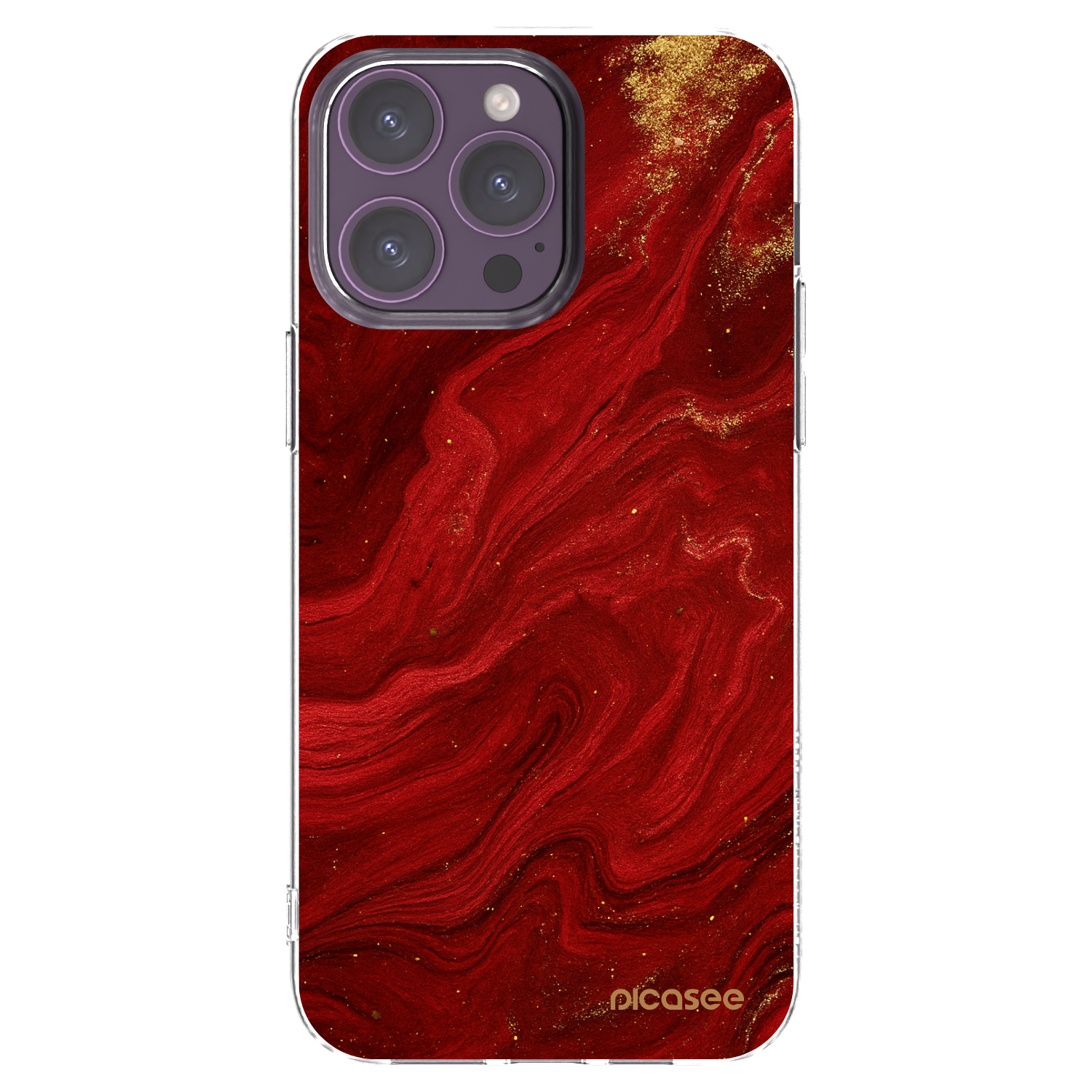 Picasee átlátszó szilikon tok az alábbi mobiltelefonokra Apple iPhone 14 Pro Max - Red