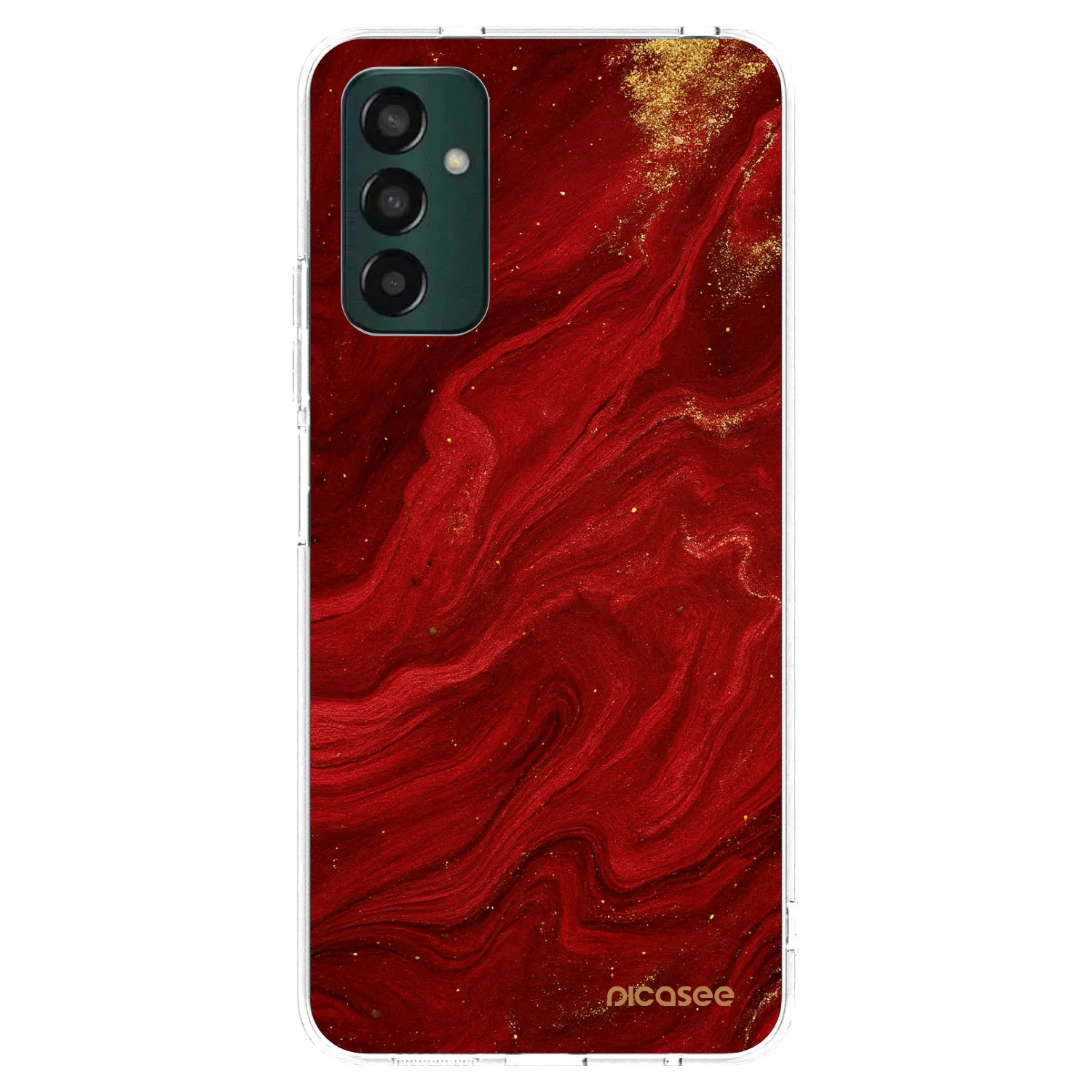 Picasee átlátszó szilikon tok az alábbi mobiltelefonokra Samsung Galaxy M13 M135F - Red