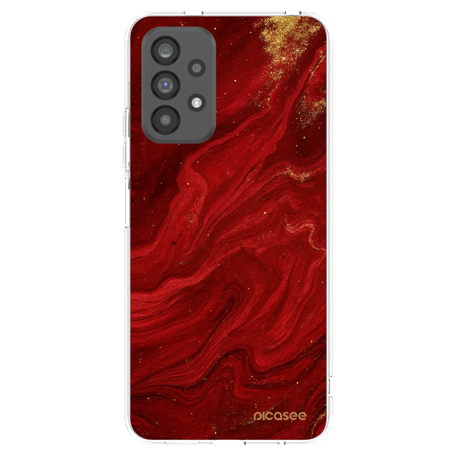 Picasee átlátszó szilikon tok az alábbi mobiltelefonokra Samsung Galaxy A73 5G - Red