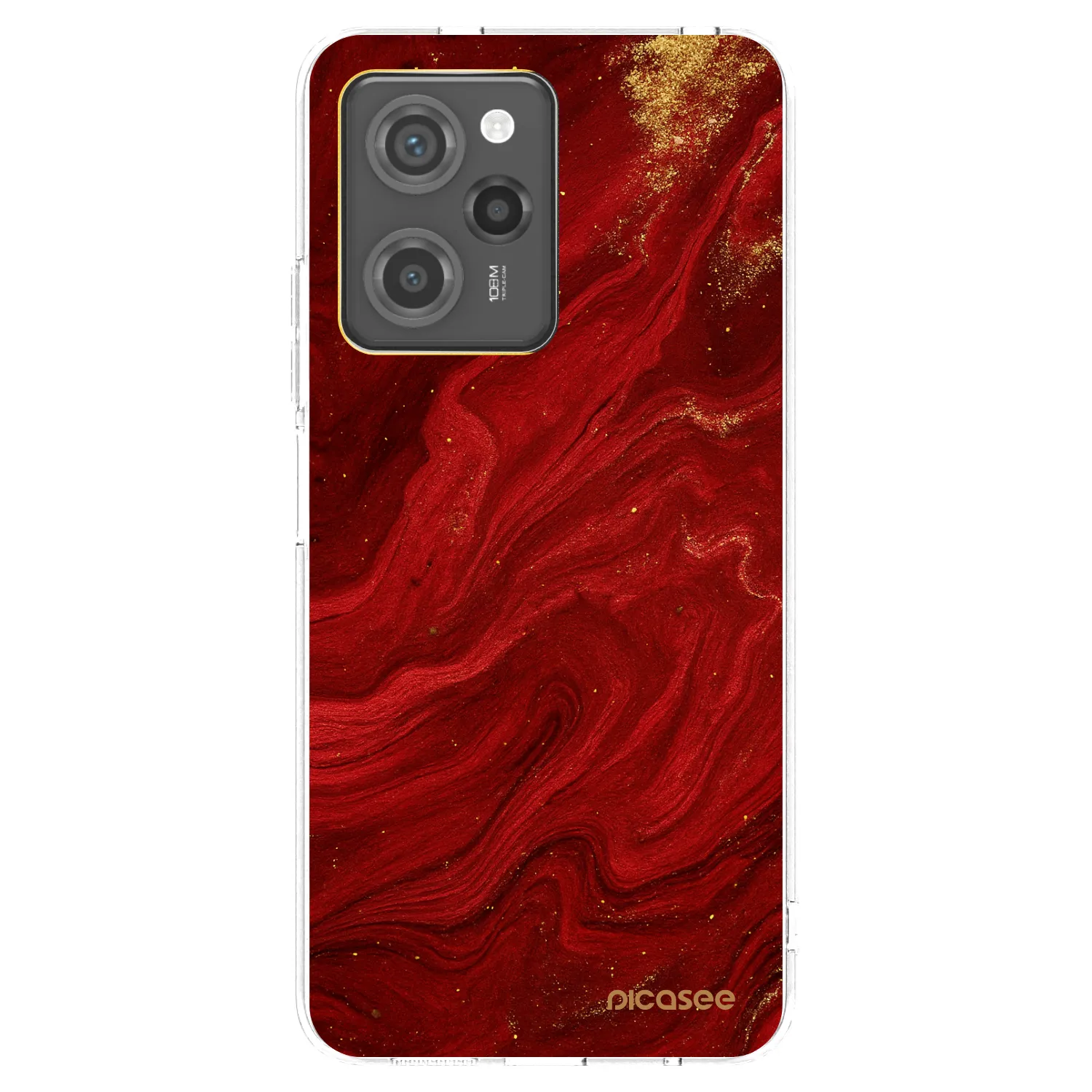 Picasee átlátszó szilikon tok az alábbi mobiltelefonokra Xiaomi Poco X5 Pro - Red