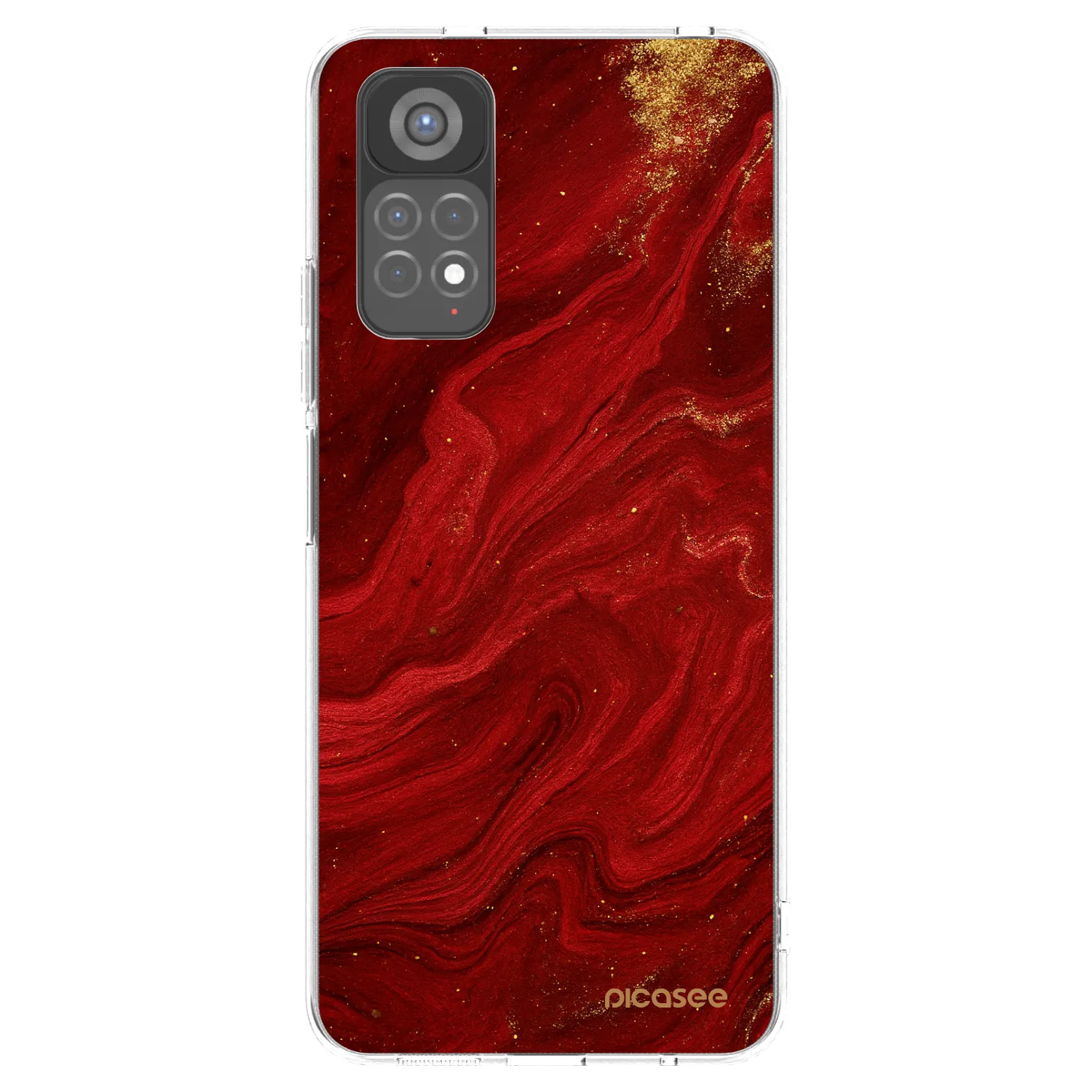 Picasee átlátszó szilikon tok az alábbi mobiltelefonokra Xiaomi Redmi Note 11S 5G - Red
