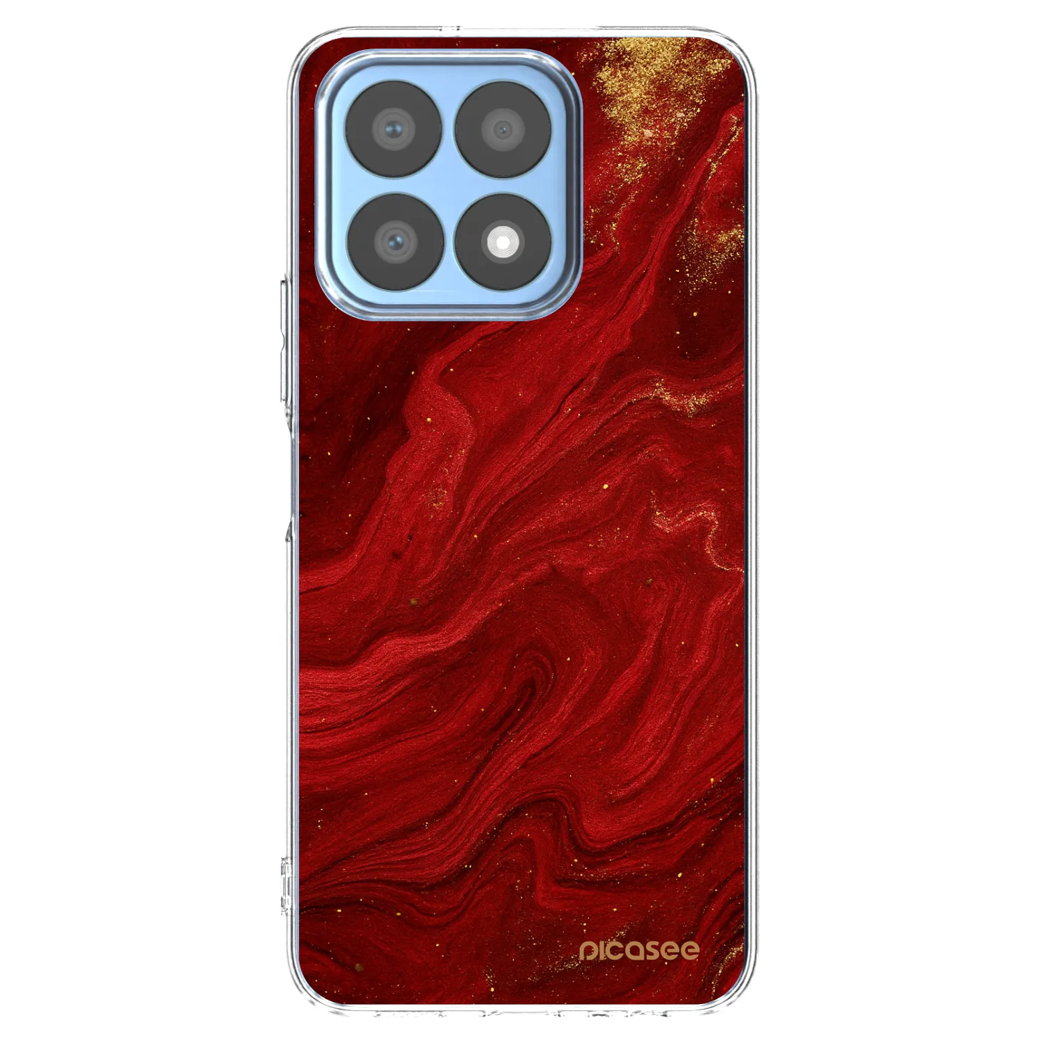 Picasee átlátszó szilikon tok az alábbi mobiltelefonokra Honor X8a - Red