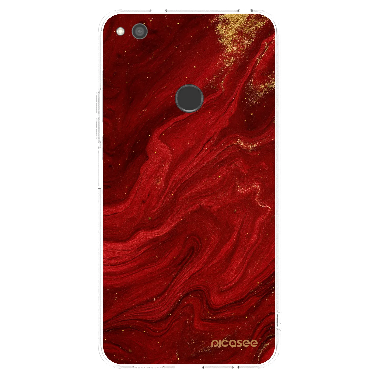 Picasee átlátszó szilikon tok az alábbi mobiltelefonokra Huawei P9 Lite 2017 - Red