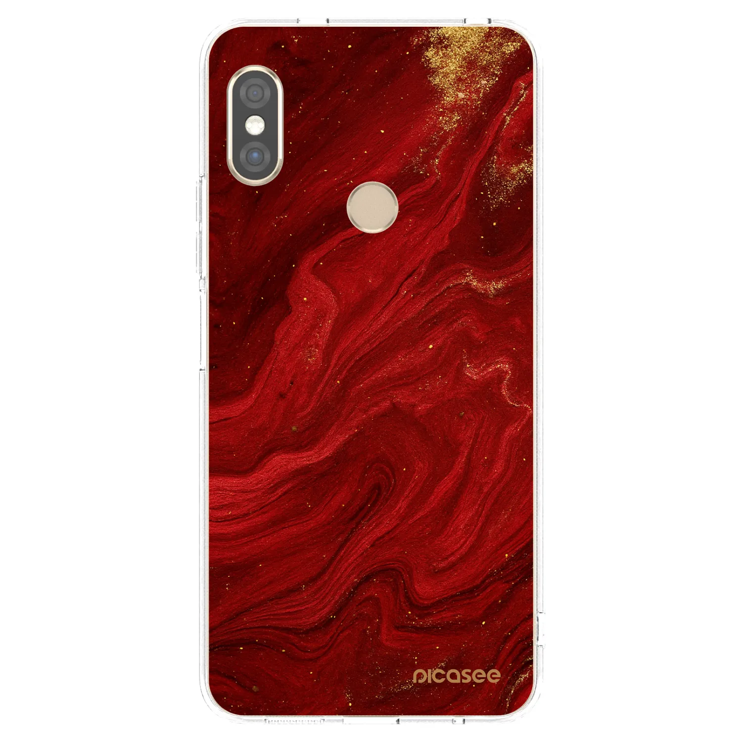 Picasee átlátszó szilikon tok az alábbi mobiltelefonokra Xiaomi Redmi Note 5 Global - Red