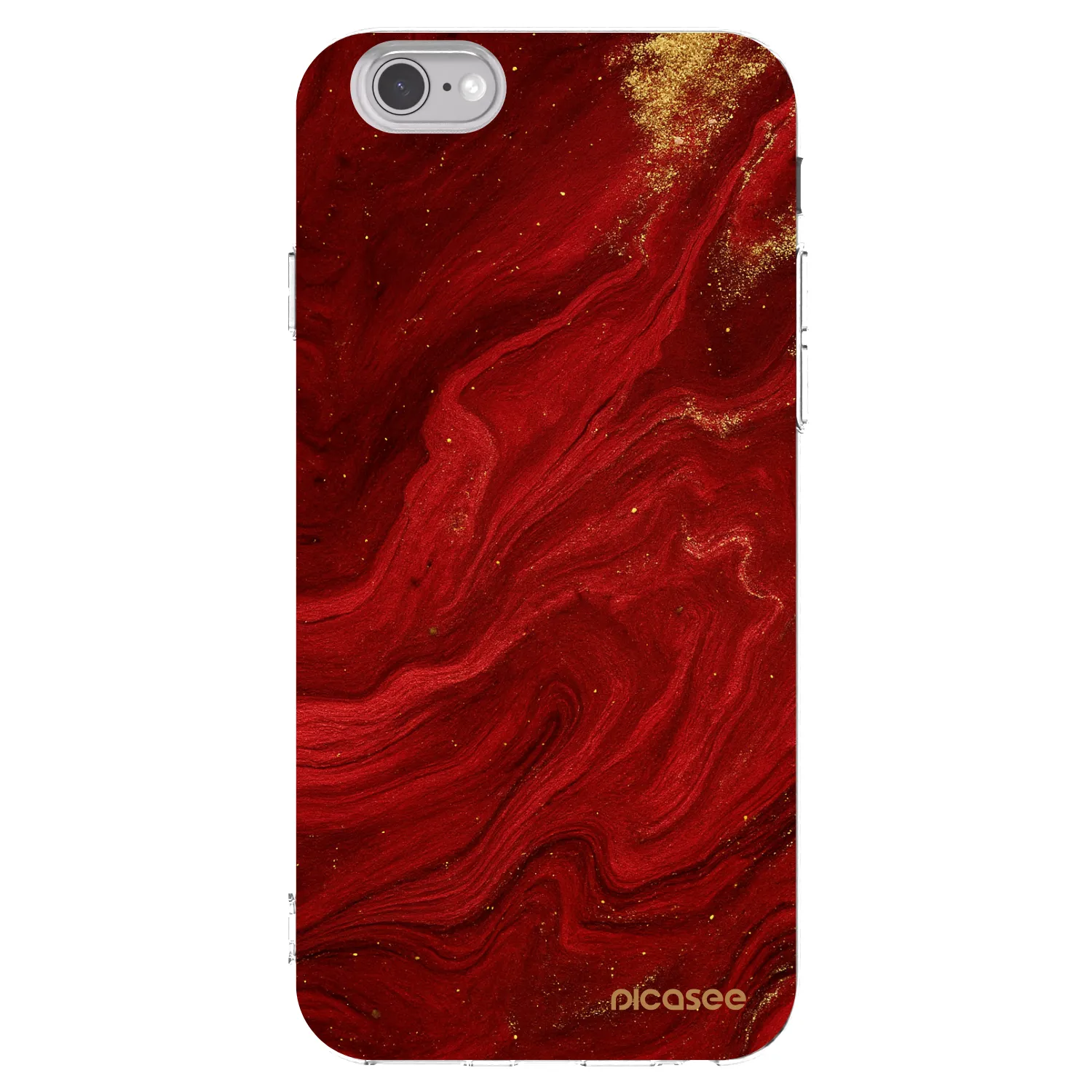 Picasee átlátszó szilikon tok az alábbi mobiltelefonokra Apple iPhone 6/6S - Red