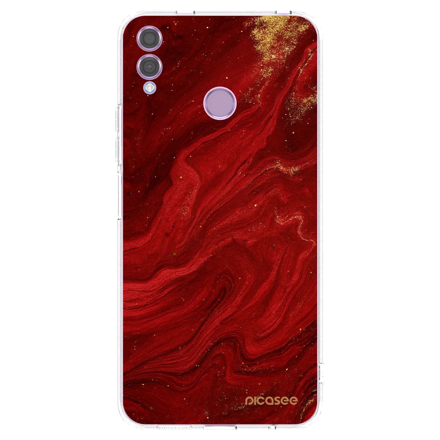 Picasee átlátszó szilikon tok az alábbi mobiltelefonokra Honor 8X - Red