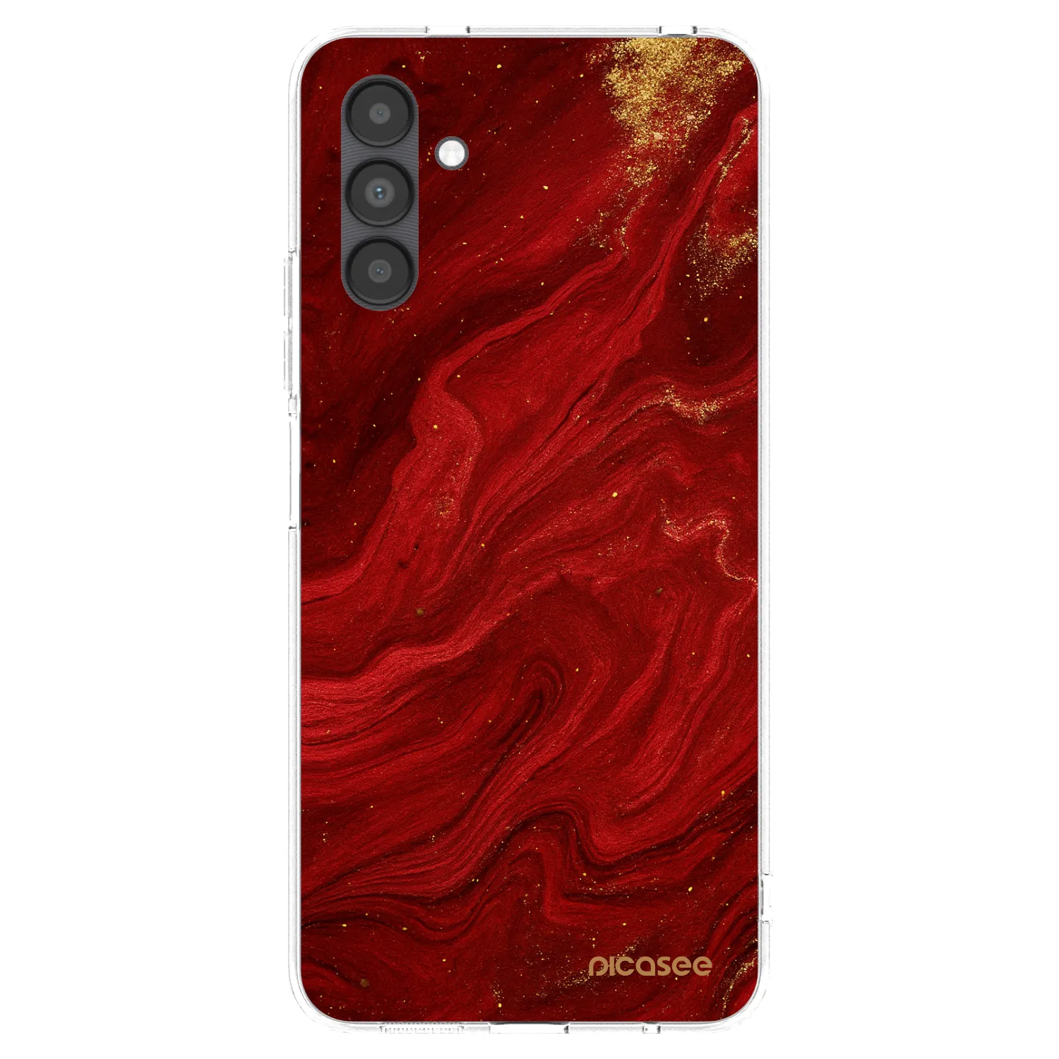 Picasee átlátszó szilikon tok az alábbi mobiltelefonokra Samsung Galaxy A04s A047F - Red
