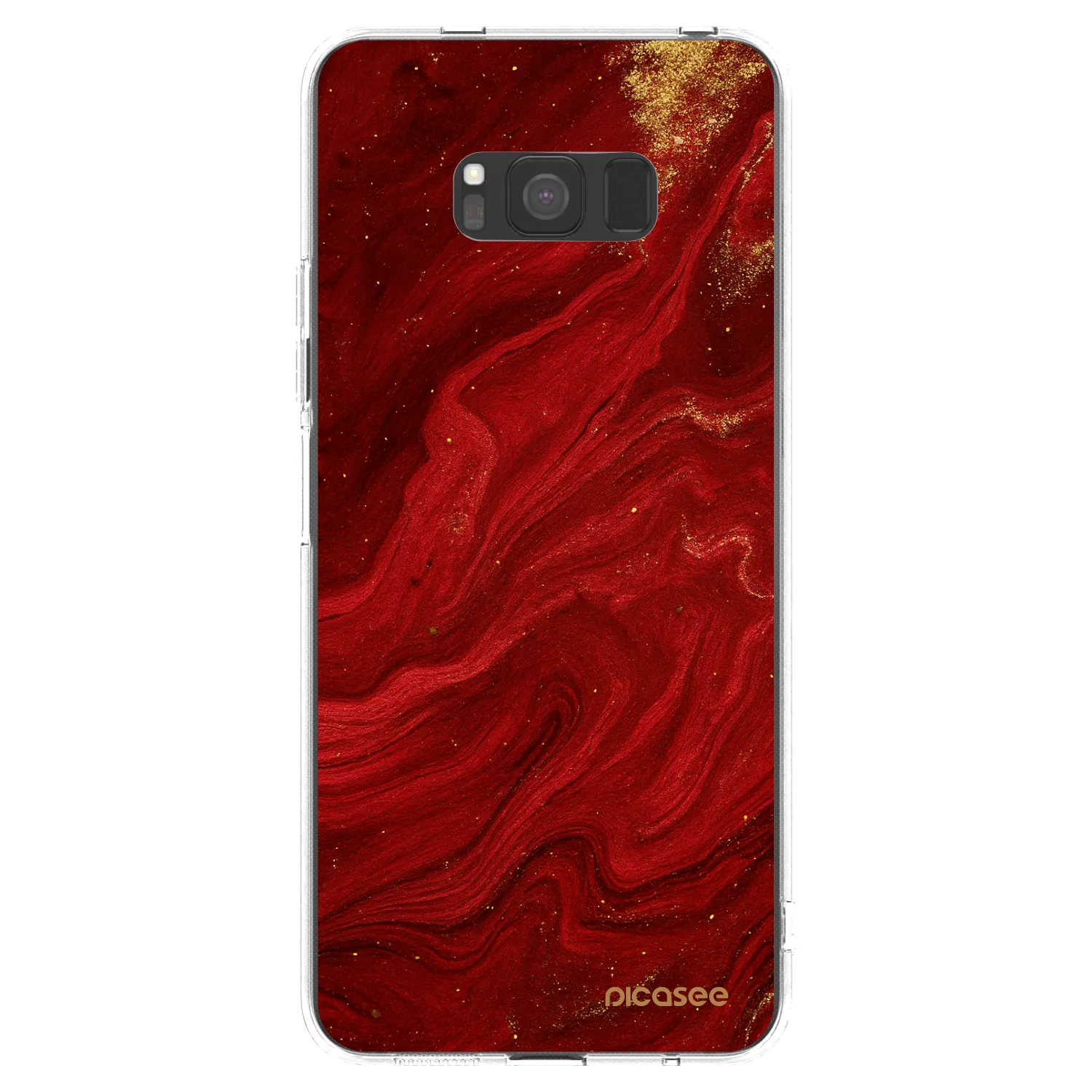 Picasee átlátszó szilikon tok az alábbi mobiltelefonokra Samsung Galaxy S8 G950F - Red