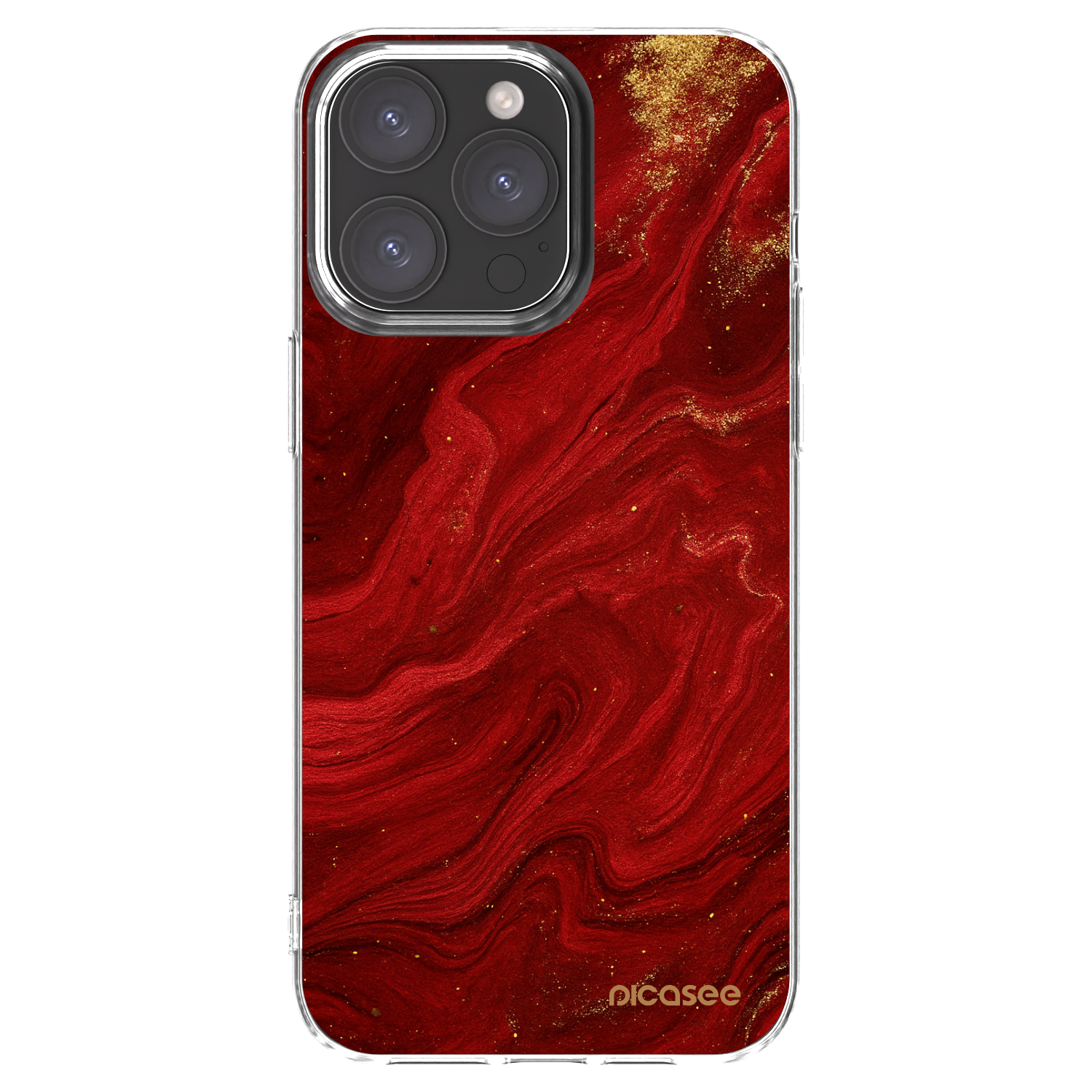 Picasee átlátszó szilikon tok az alábbi mobiltelefonokra Apple iPhone 15 Pro Max - Red