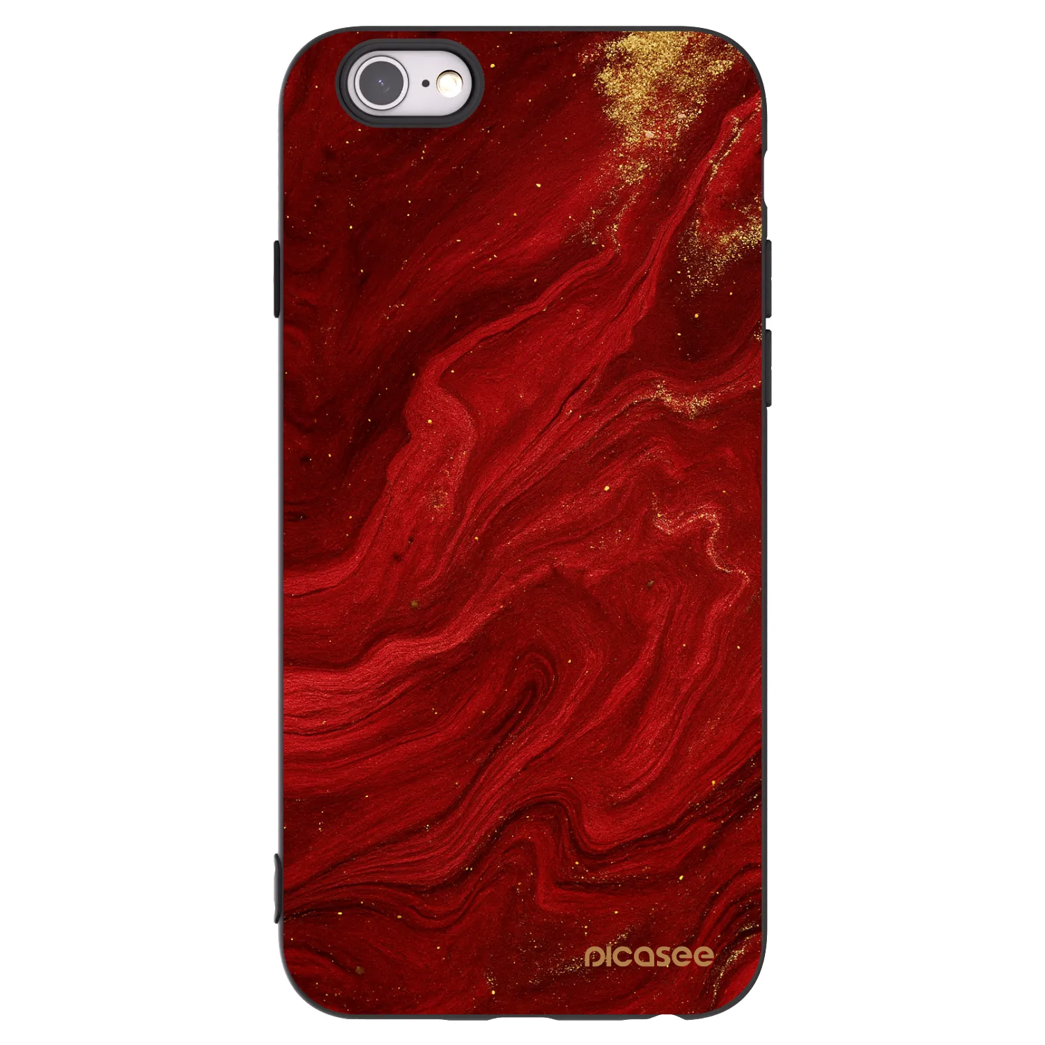 Picasee fekete szilikon tok az alábbi mobiltelefonokra Apple iPhone 6/6S - Red