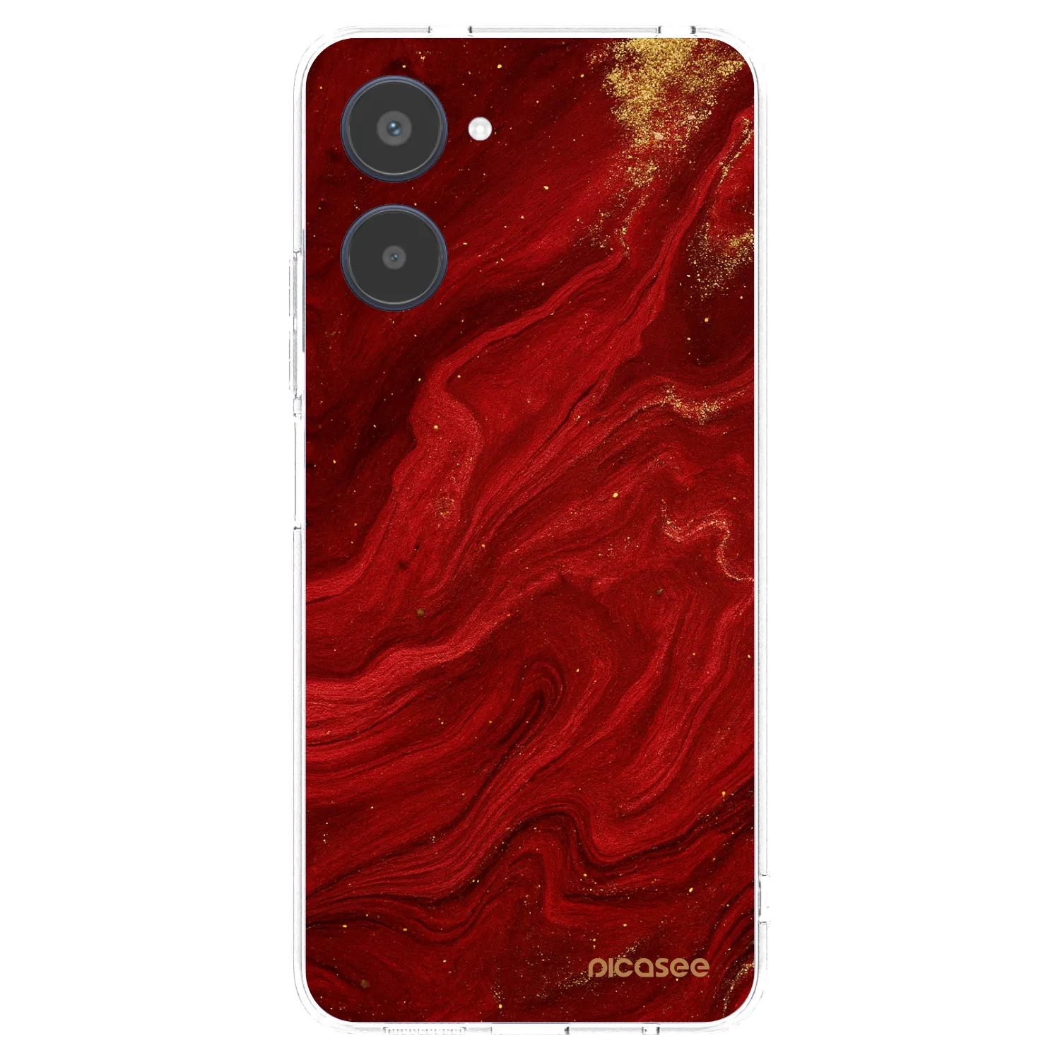 Picasee átlátszó szilikon tok az alábbi mobiltelefonokra Realme 10 4G - Red