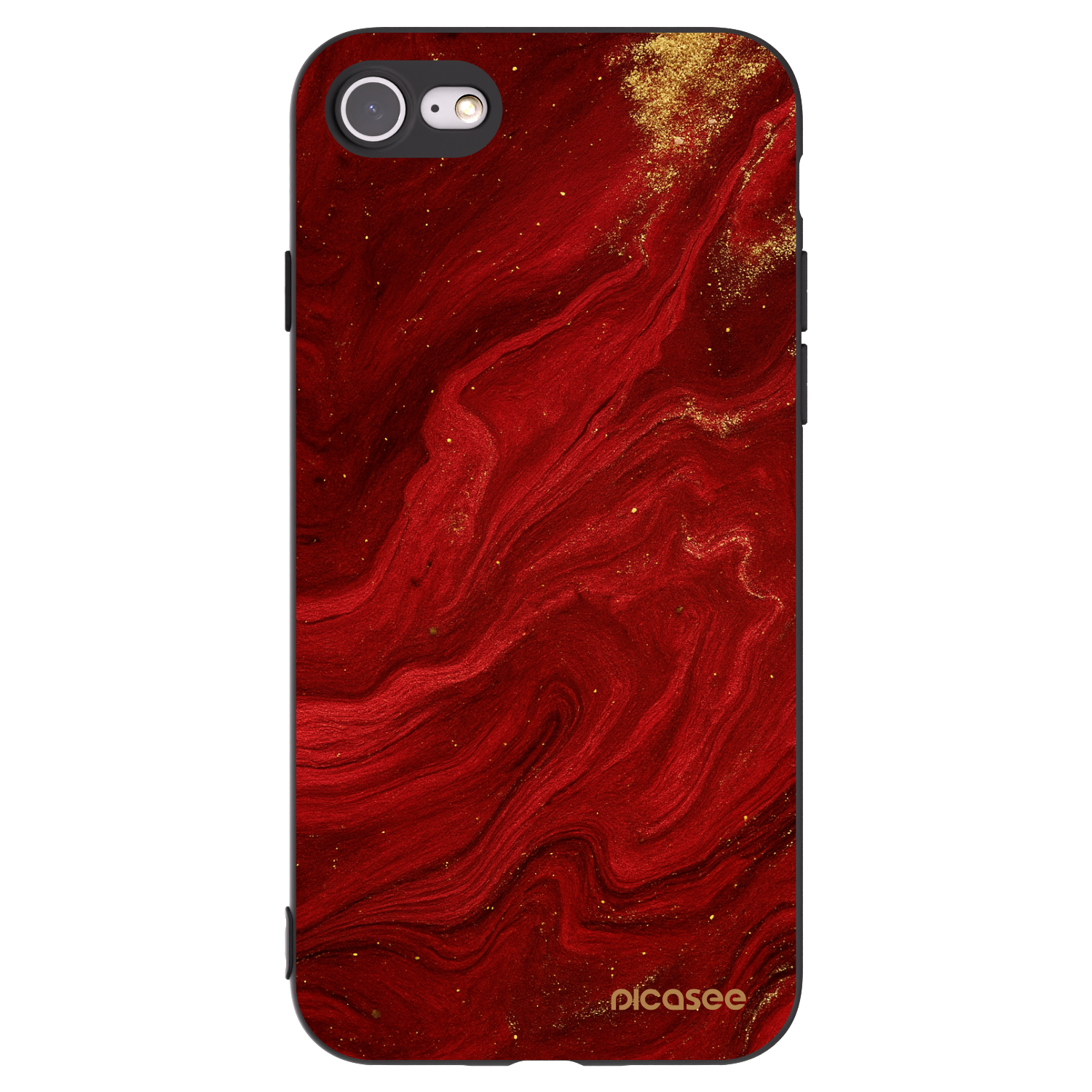Picasee fekete szilikon tok az alábbi mobiltelefonokra Apple iPhone 7 - Red