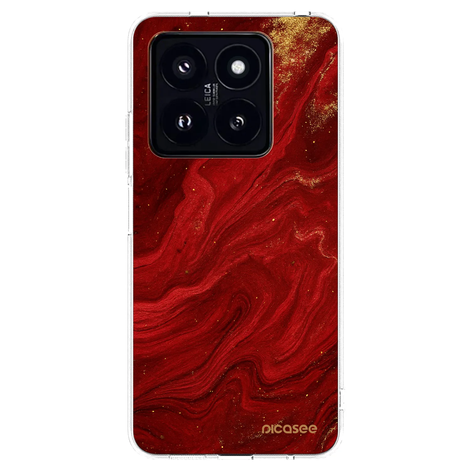 Picasee átlátszó szilikon tok az alábbi mobiltelefonokra Xiaomi 14 Pro - Red