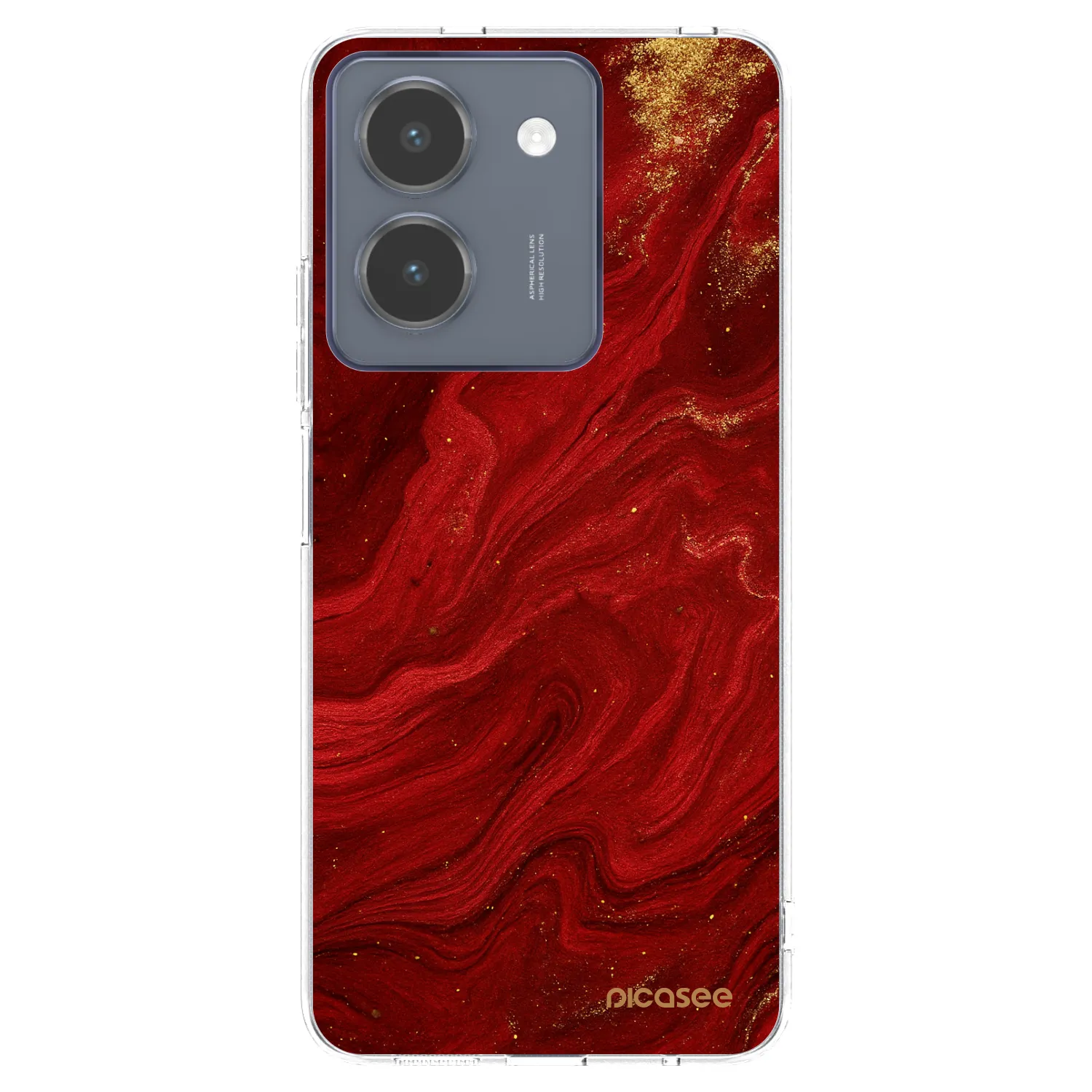 Picasee átlátszó szilikon tok az alábbi mobiltelefonokra Vivo Y36 4G - Red
