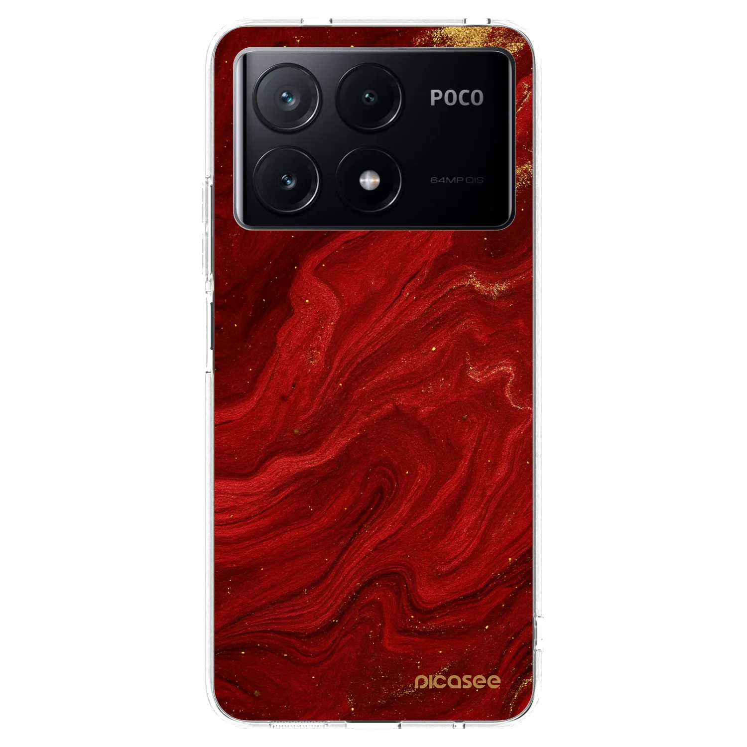Picasee átlátszó szilikon tok az alábbi mobiltelefonokra Xiaomi Poco X6 Pro - Red
