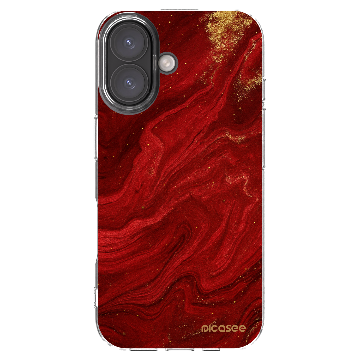 Picasee átlátszó szilikon tok az alábbi mobiltelefonokra Apple iPhone 16 - Red