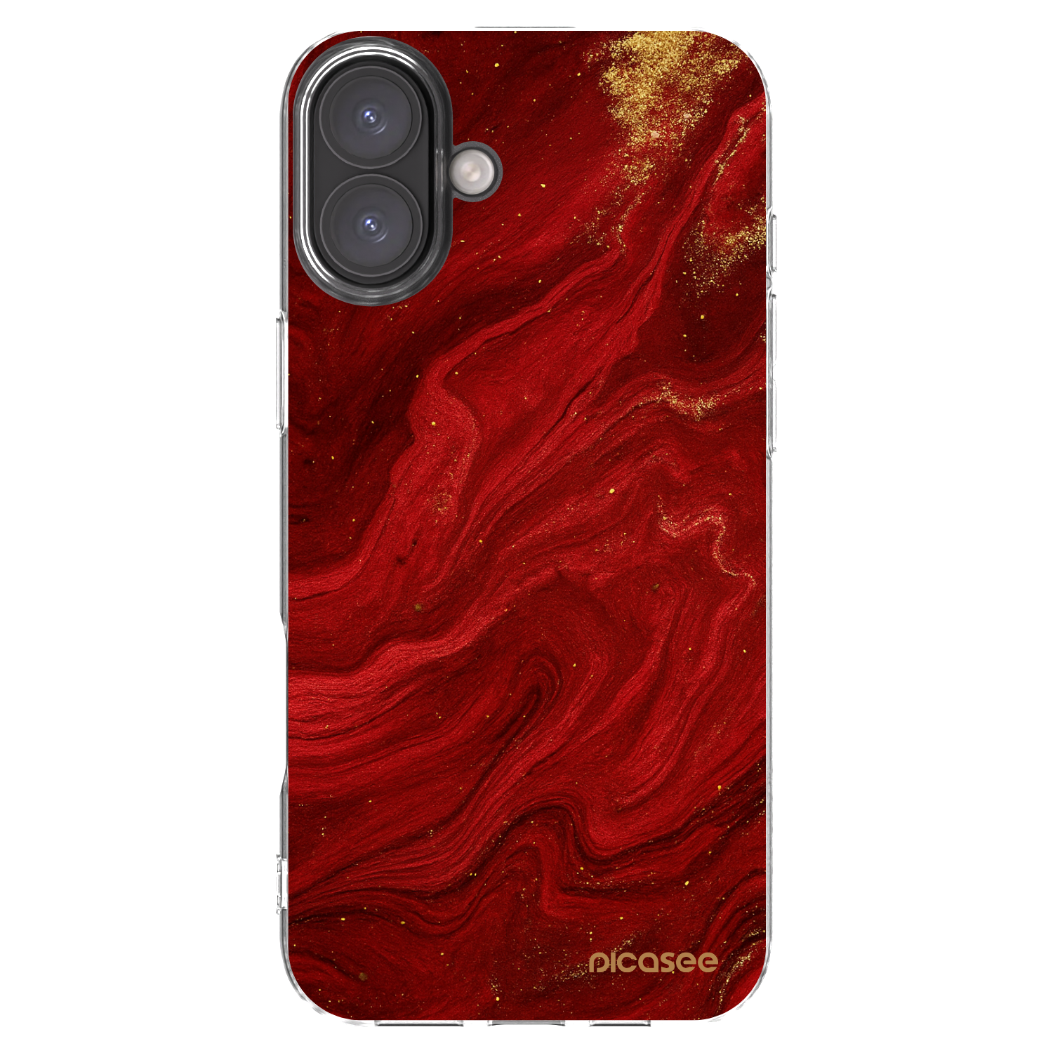 Picasee átlátszó szilikon tok az alábbi mobiltelefonokra Apple iPhone 16 Plus - Red
