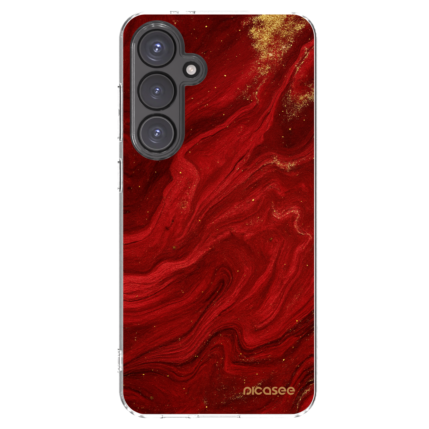 Picasee átlátszó szilikon tok az alábbi mobiltelefonokra Samsung Galaxy S24 FE S721B - Red