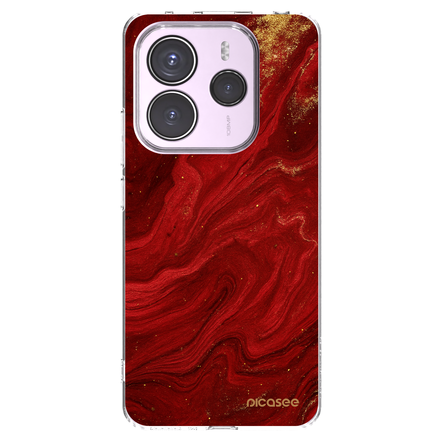 Picasee átlátszó szilikon tok az alábbi mobiltelefonokra Xiaomi Redmi Note 14 5G - Red