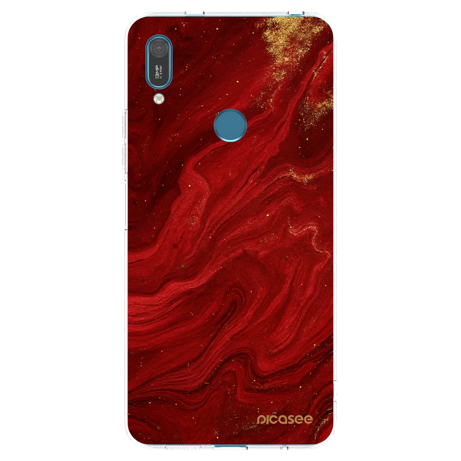 Picasee átlátszó szilikon tok az alábbi mobiltelefonokra Huawei Y7 2019 - Red