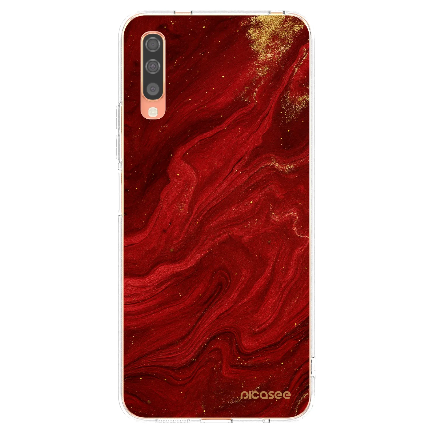 Picasee átlátszó szilikon tok az alábbi mobiltelefonokra Samsung Galaxy A70 A705F - Red