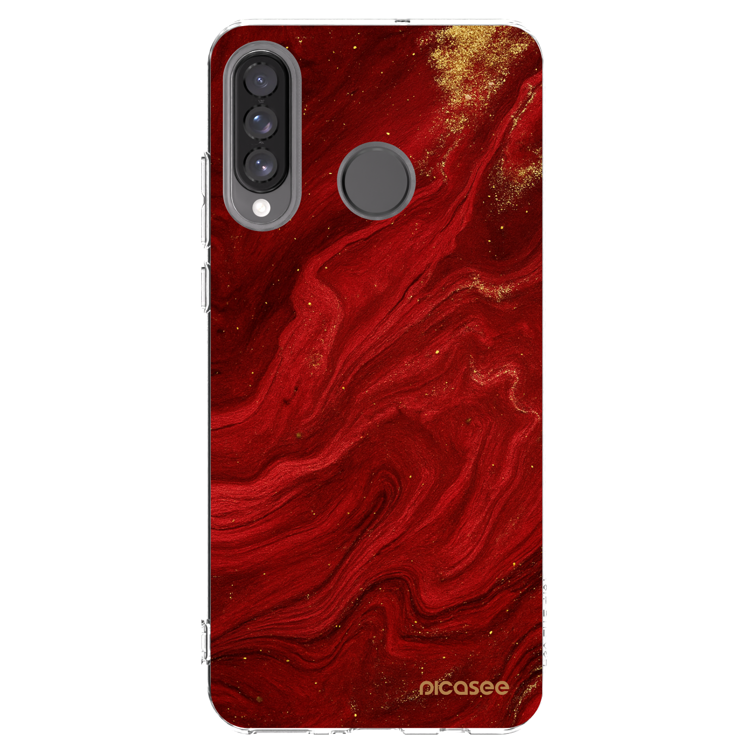 Picasee átlátszó szilikon tok az alábbi mobiltelefonokra Huawei P30 Lite - Red