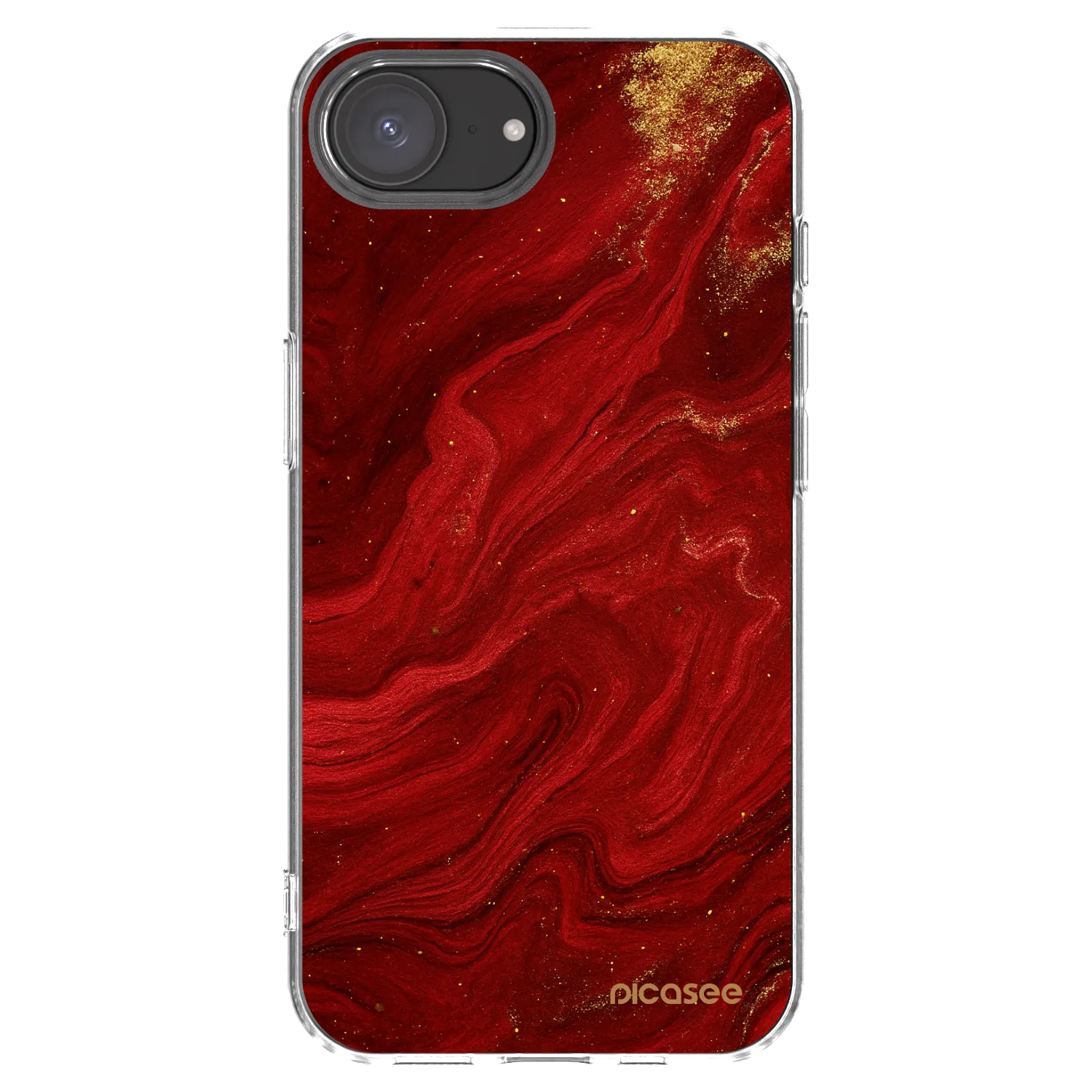 Picasee átlátszó szilikon tok az alábbi mobiltelefonokra Apple iPhone 17e - Red