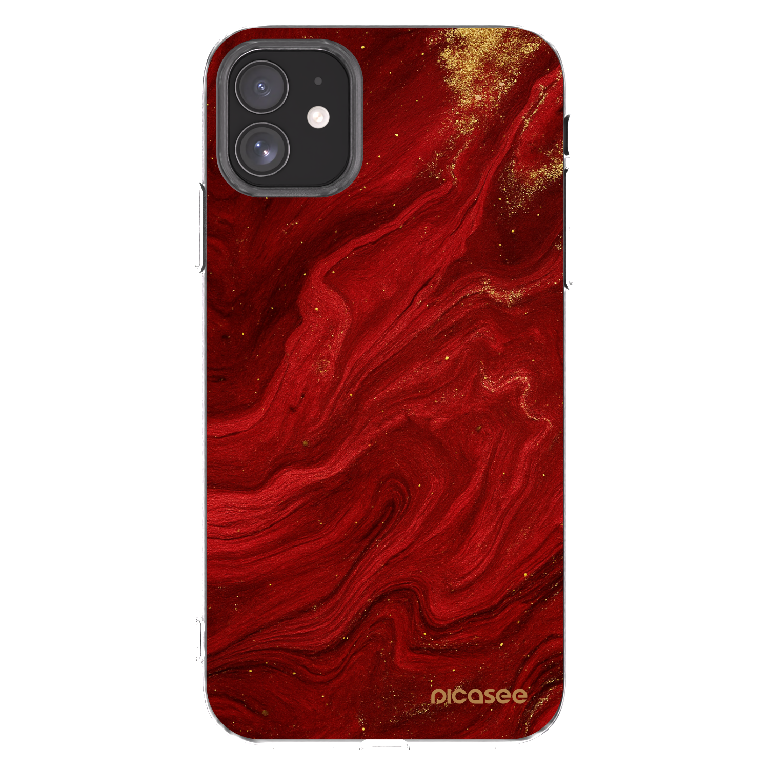 Picasee átlátszó szilikon tok az alábbi mobiltelefonokra Apple iPhone 11 - Red