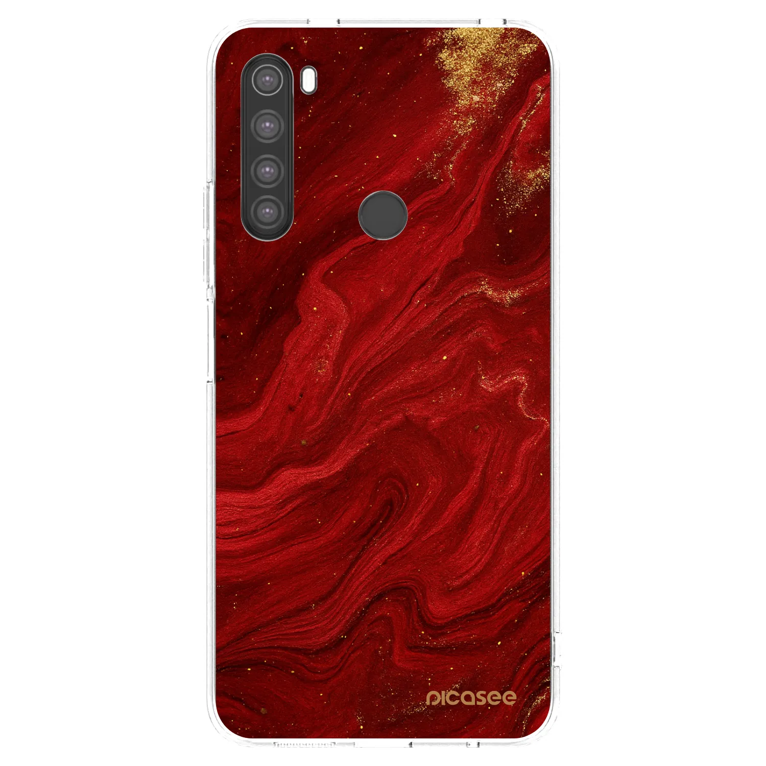 Picasee átlátszó szilikon tok az alábbi mobiltelefonokra Xiaomi Redmi Note 8 - Red