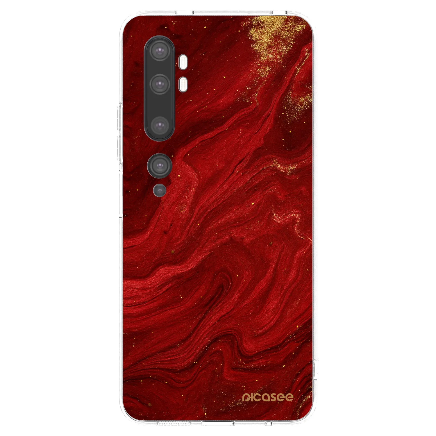 Picasee átlátszó szilikon tok az alábbi mobiltelefonokra Xiaomi Mi Note 10 (Pro) - Red