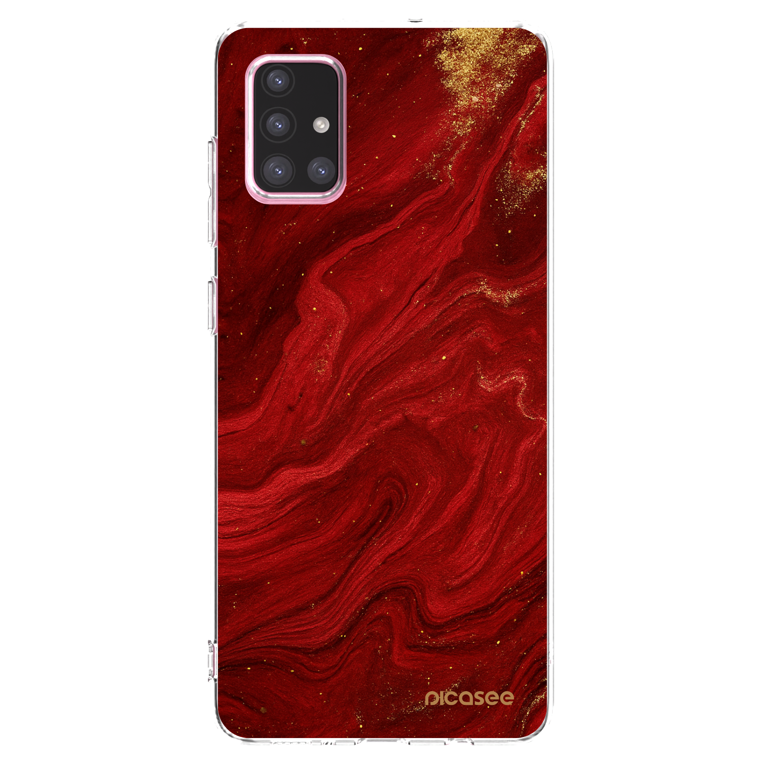 Picasee átlátszó szilikon tok az alábbi mobiltelefonokra Samsung Galaxy A71 A715F - Red