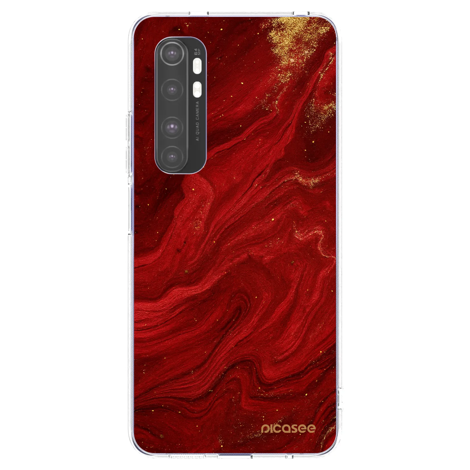 Picasee átlátszó szilikon tok az alábbi mobiltelefonokra Xiaomi Mi Note 10 Lite - Red