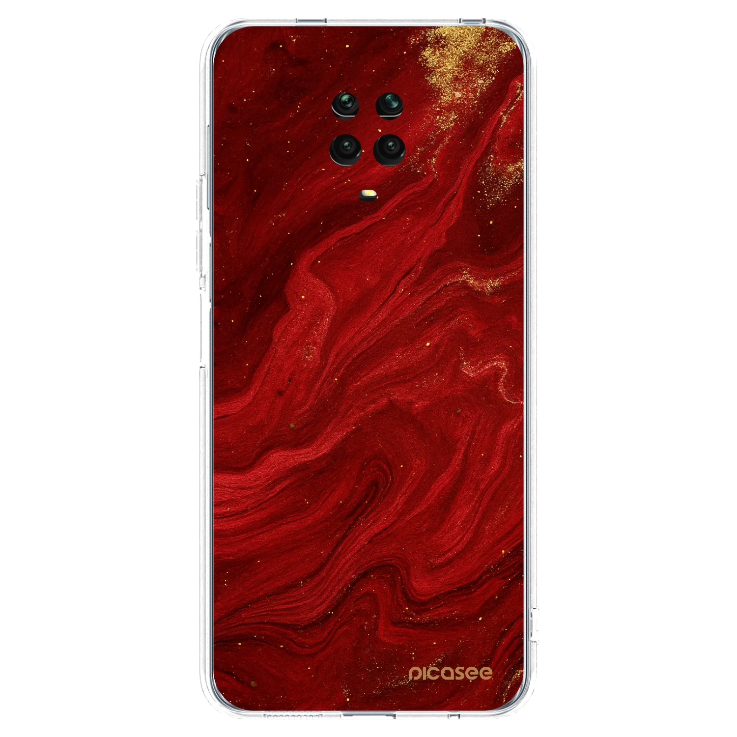 Picasee átlátszó szilikon tok az alábbi mobiltelefonokra Xiaomi Redmi Note 9S - Red