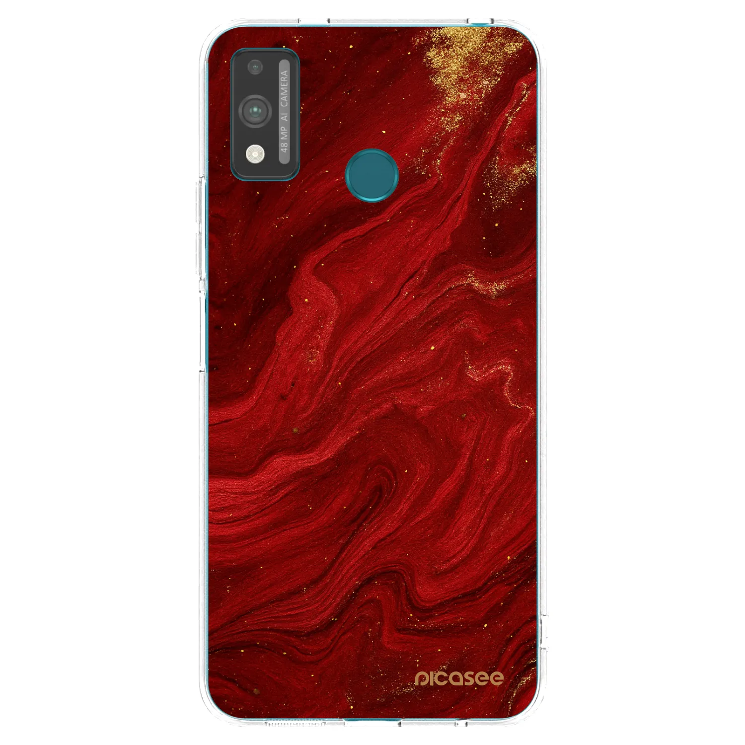 Picasee átlátszó szilikon tok az alábbi mobiltelefonokra Honor 9X Lite - Red
