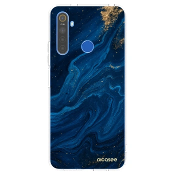Picasee átlátszó szilikon tok az alábbi mobiltelefonokra Realme 5 - Blue