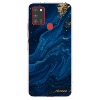 Picasee átlátszó szilikon tok az alábbi mobiltelefonokra Samsung Galaxy A21s - Blue