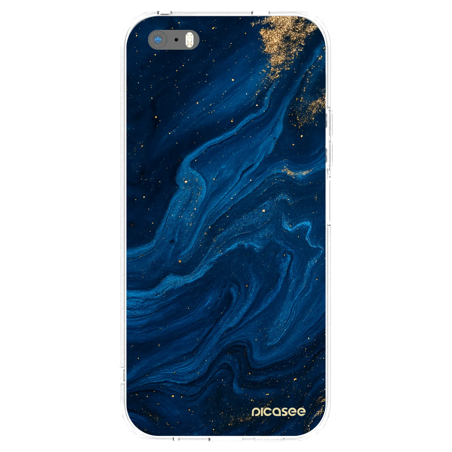 Picasee átlátszó szilikon tok az alábbi mobiltelefonokra Apple iPhone 5/5S/SE - Blue