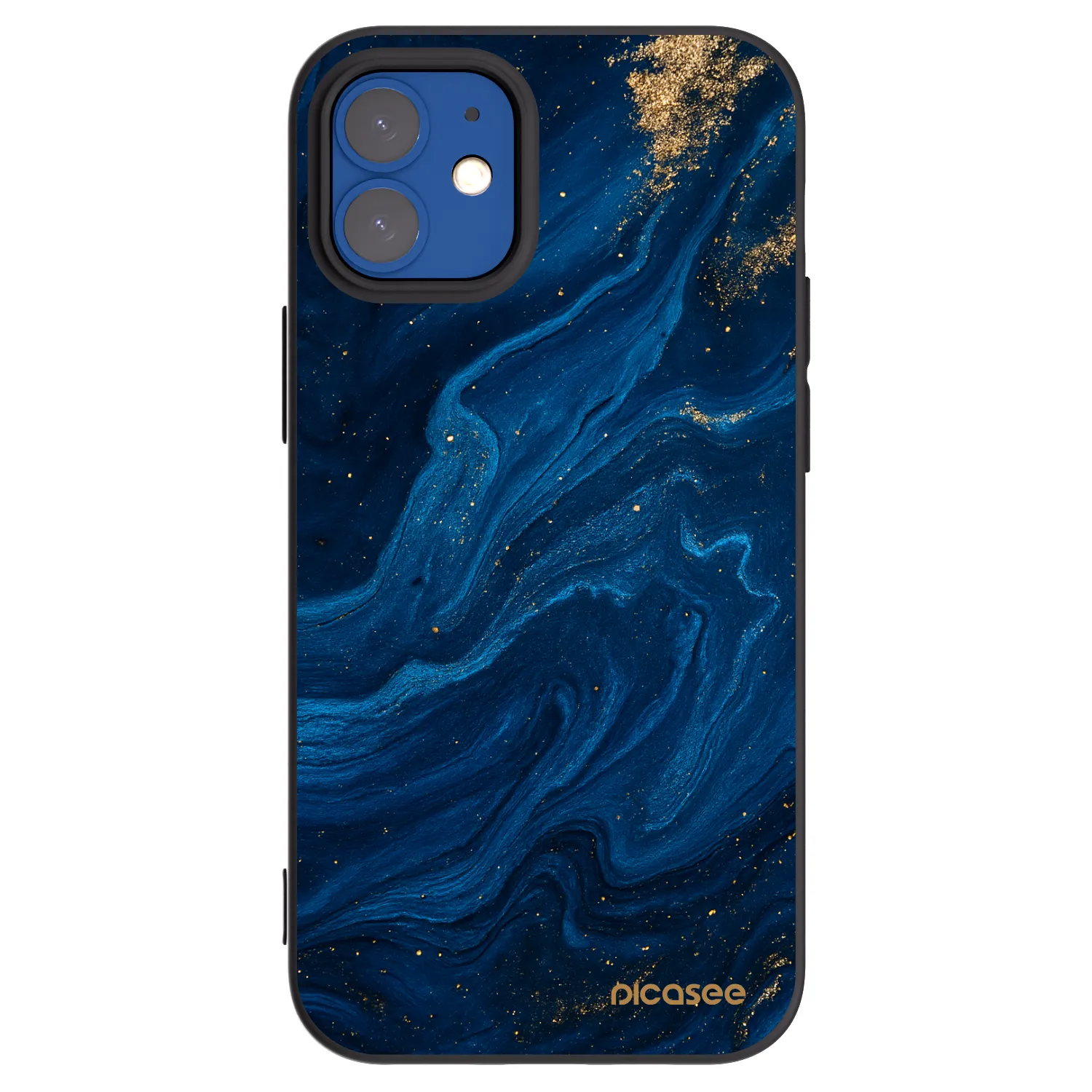 Picasee fekete szilikon tok az alábbi mobiltelefonokra Apple iPhone 12 mini - Blue