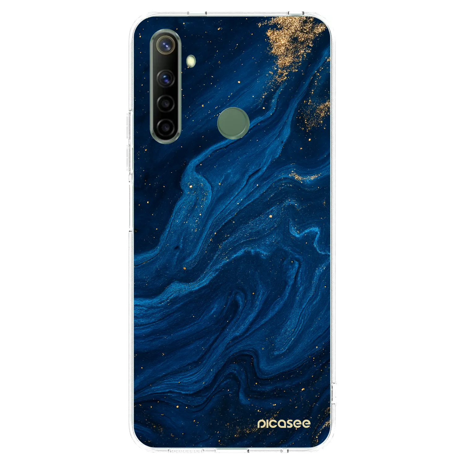 Picasee átlátszó szilikon tok az alábbi mobiltelefonokra Realme 6i - Blue