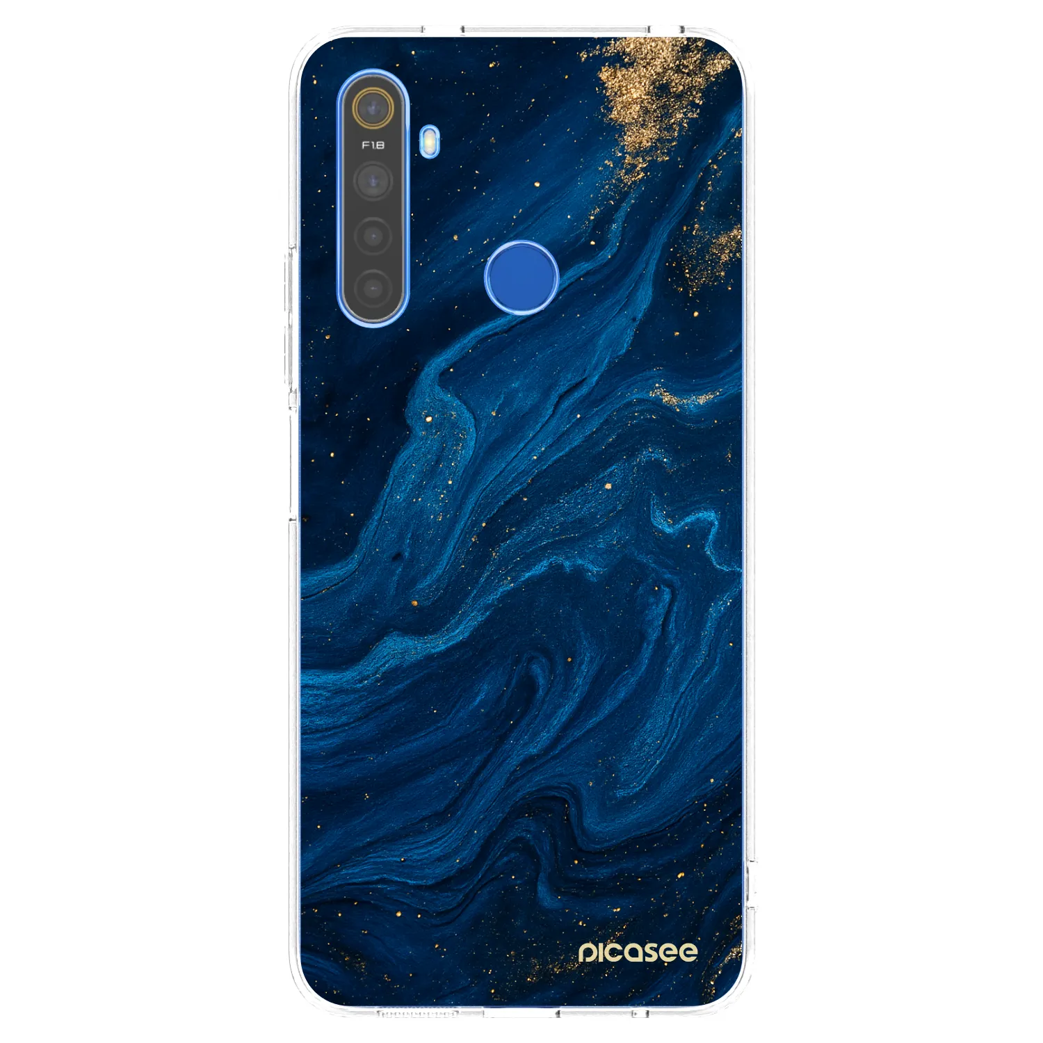 Picasee átlátszó szilikon tok az alábbi mobiltelefonokra Realme 5 - Blue