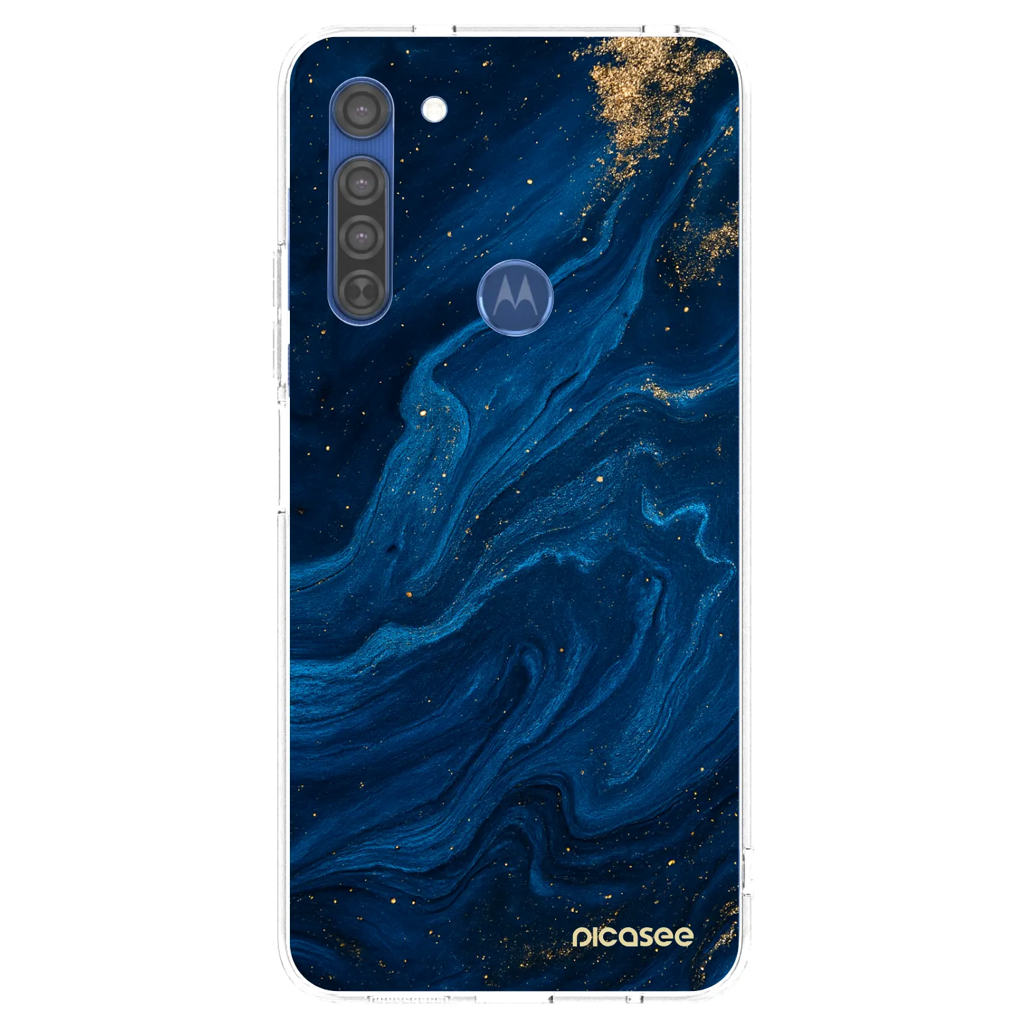 Picasee átlátszó szilikon tok az alábbi mobiltelefonokra Motorola Moto G8 - Blue